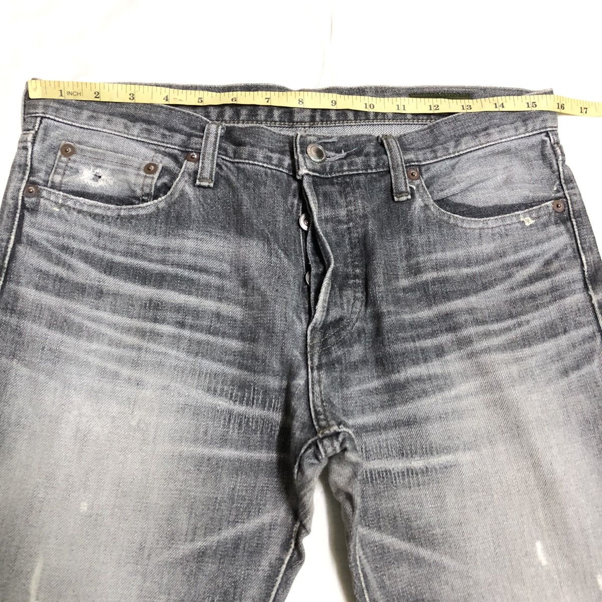 Japanese Brand Green Japan Distressed Selvedge Denim Size US 31 - 7 Thumbnail