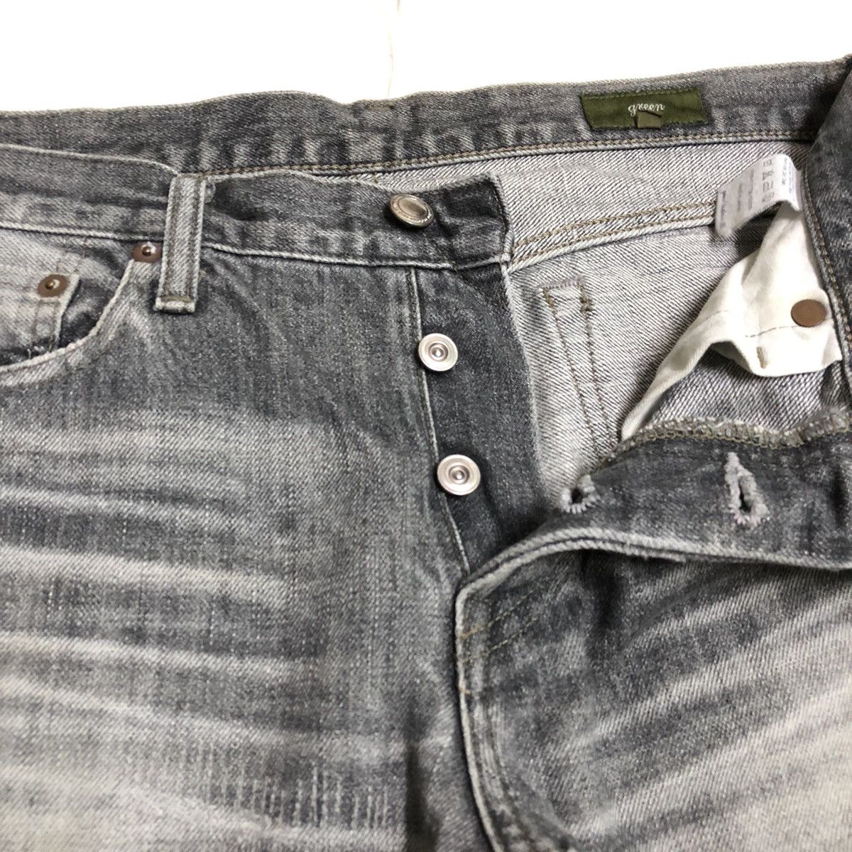 Japanese Brand Green Japan Distressed Selvedge Denim Size US 31 - 4 Thumbnail