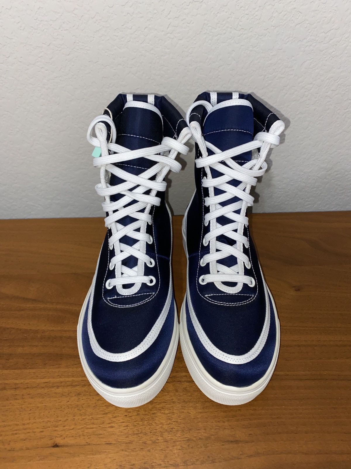 Maison Margiela MM6 Maison Margiela Navy Blue Hi-Top Sneaker Size US 7 / IT 37 - 2 Thumbnail