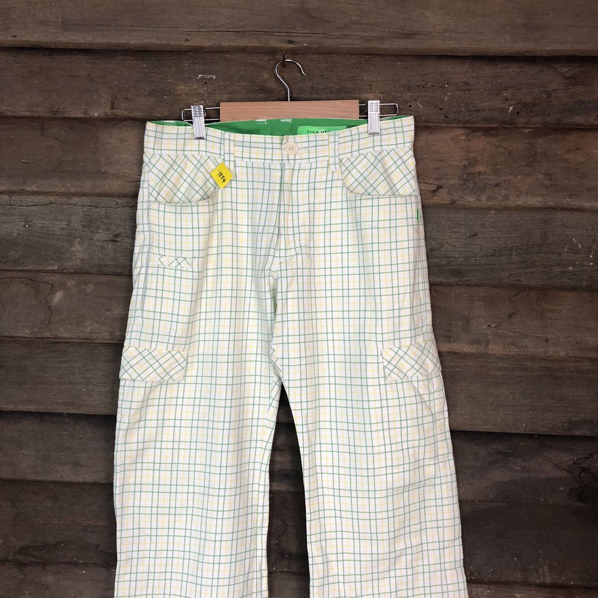 Japanese Brand DLL Viva Heart Checkred Cargo Multipocket Pants #1874 Size US 30 / EU 46 - 2 Thumbnail