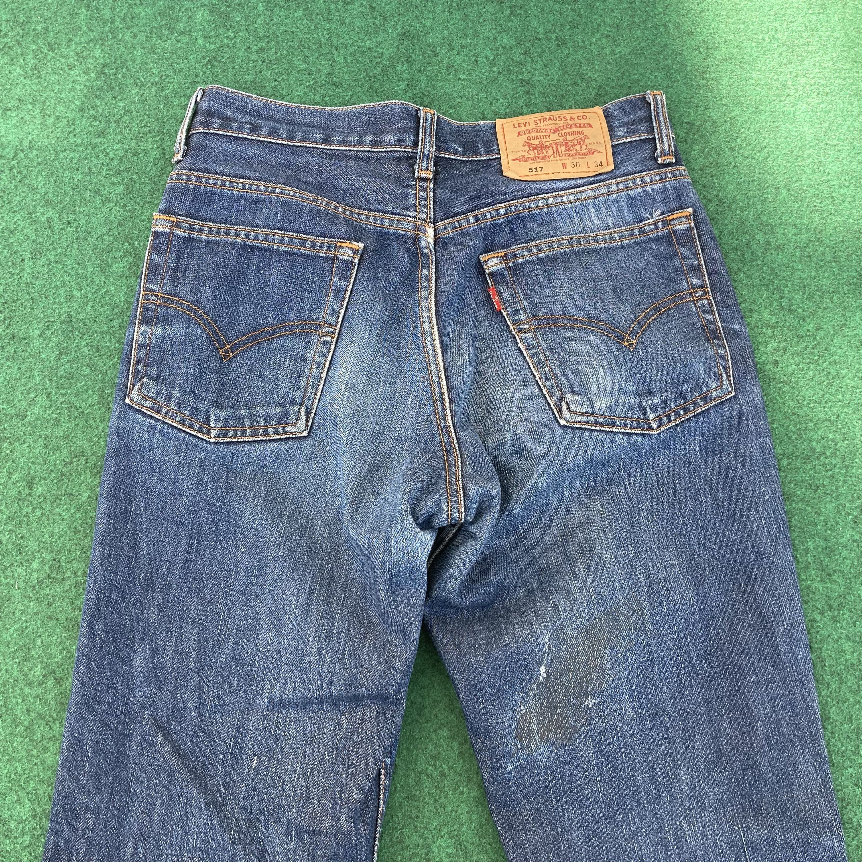 Levi's × Vintage Vtg Levis 517 Denim Bootcut 28 Punk Grunge Mods Jeans Size US 28 / EU 44 - 8 Thumbnail