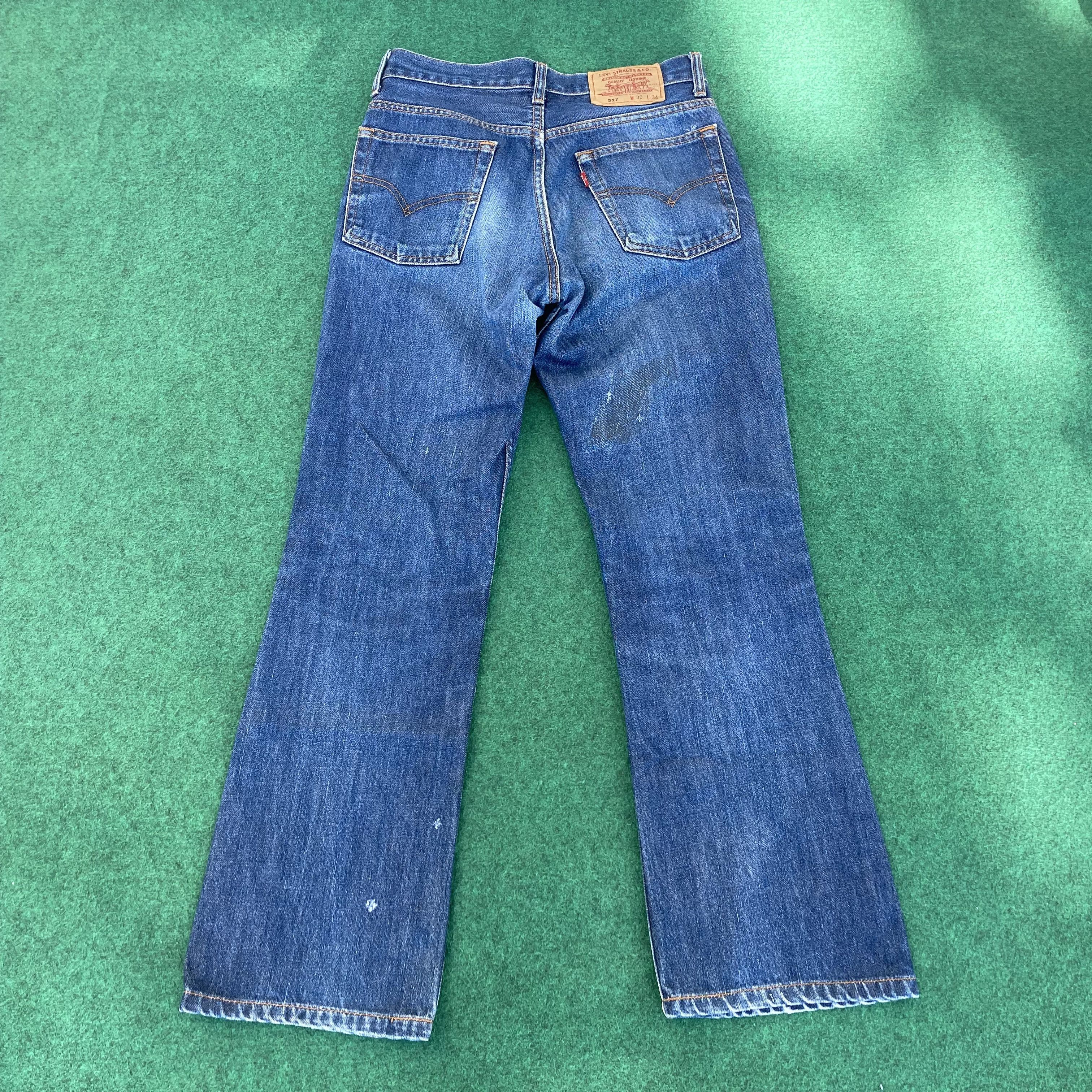 Levi's × Vintage Vtg Levis 517 Denim Bootcut 28 Punk Grunge Mods Jeans Size US 28 / EU 44 - 10 Thumbnail