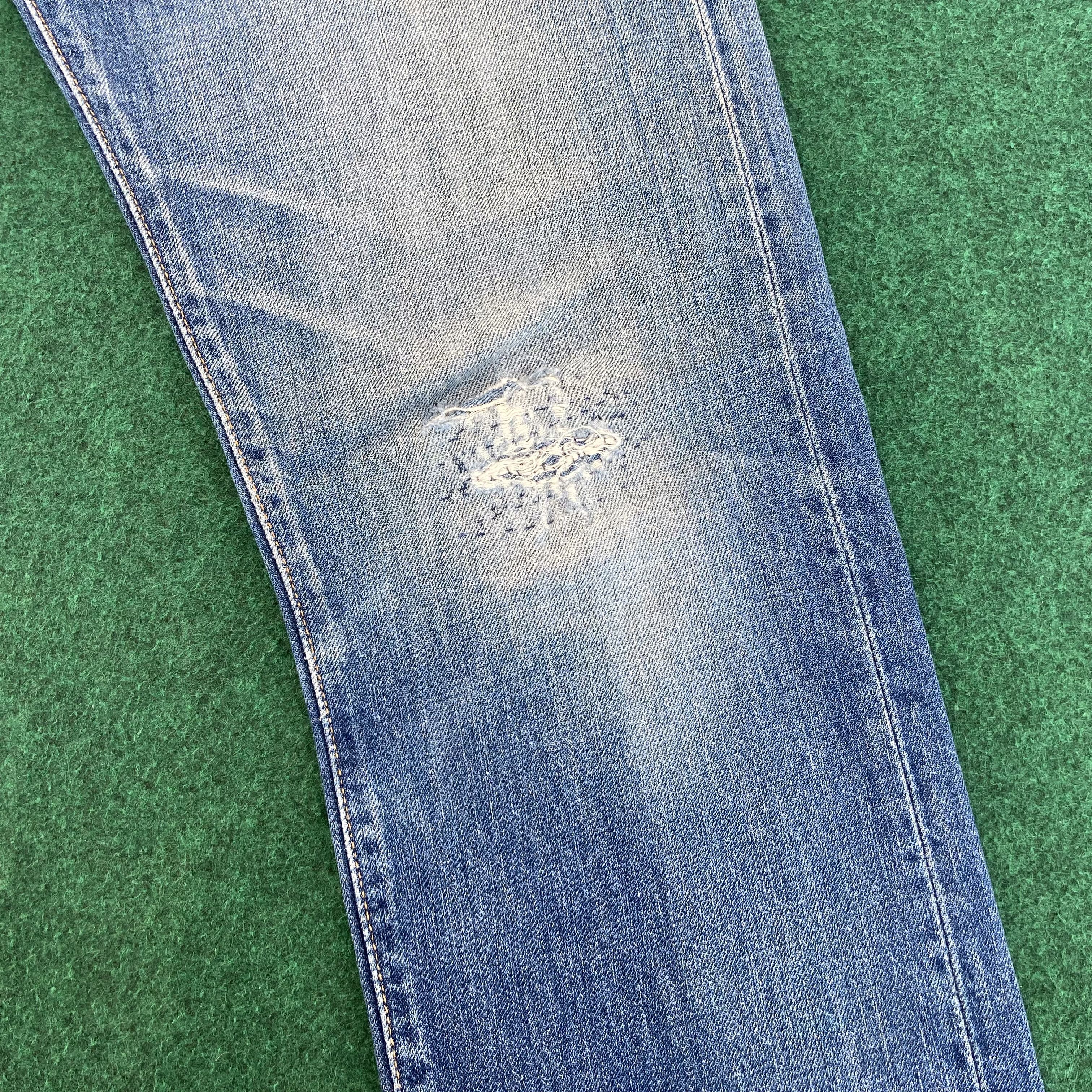 Levi's × Vintage Vtg Levis 505 Distressed Ripped Jeans 90s Grunge Punk Jeans Size US 34 / EU 50 - 6 Thumbnail