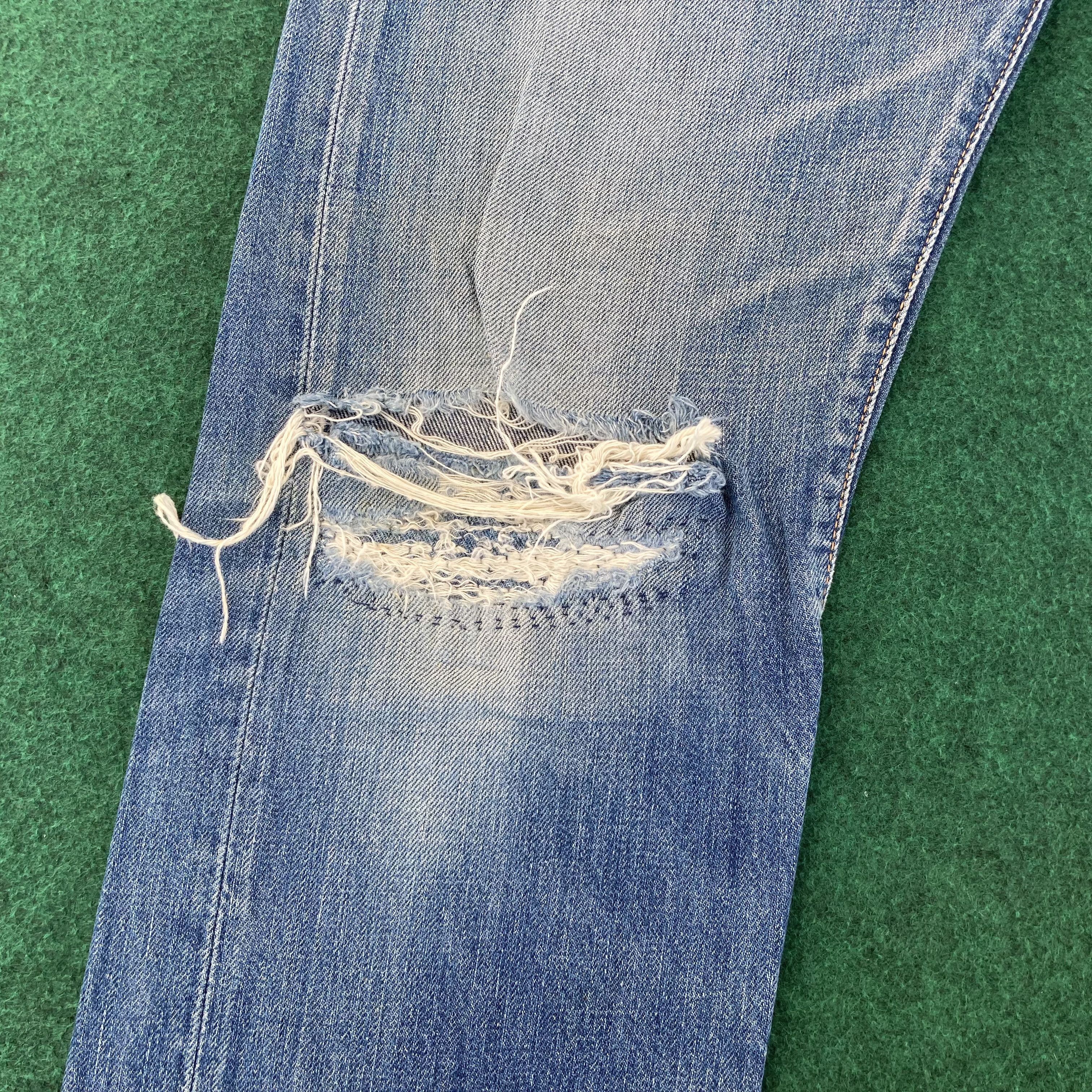 Levi's × Vintage Vtg Levis 505 Distressed Ripped Jeans 90s Grunge Punk Jeans Size US 34 / EU 50 - 5 Thumbnail