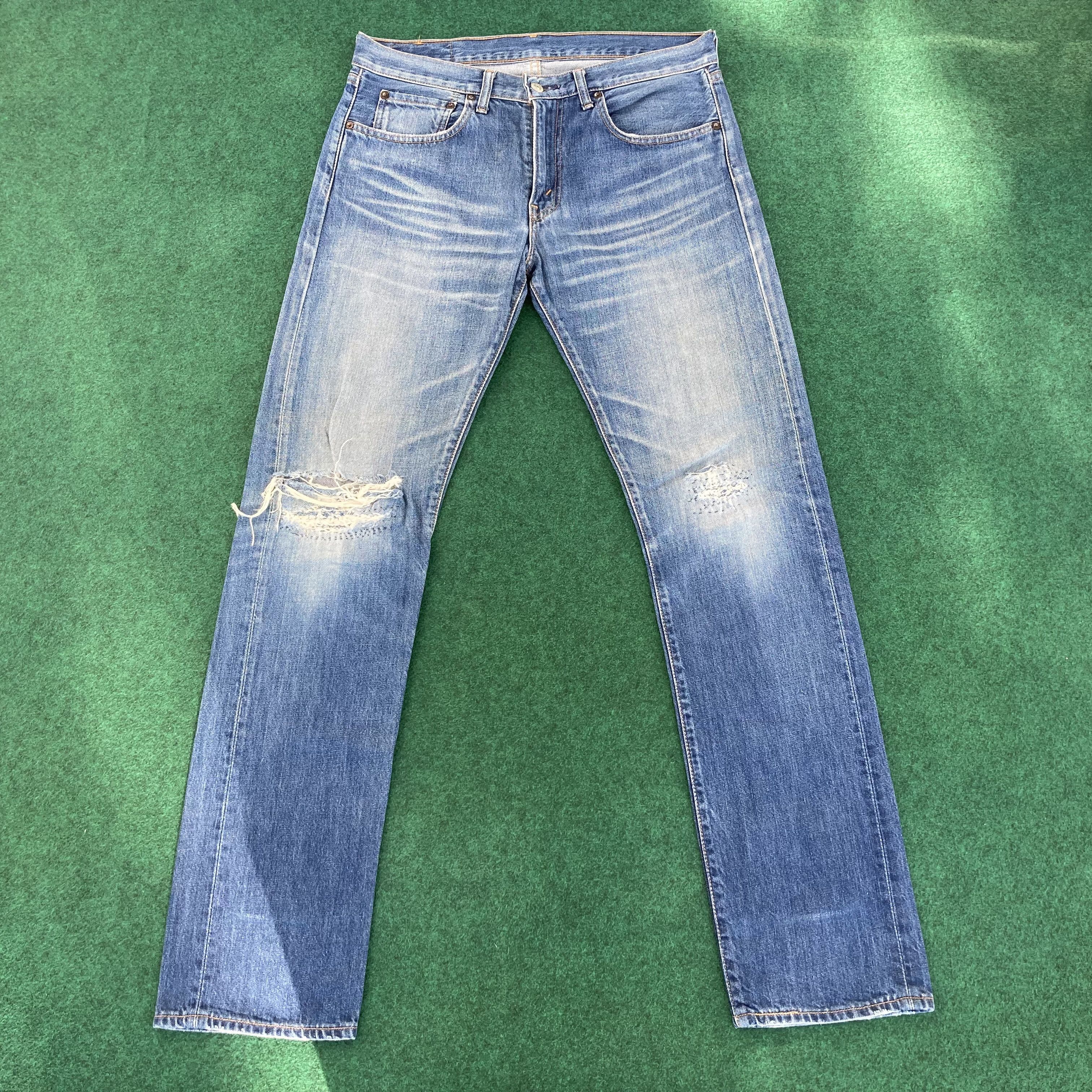 Levi's × Vintage Vtg Levis 505 Distressed Ripped Jeans 90s Grunge Punk Jeans Size US 34 / EU 50 - 1 Thumbnail