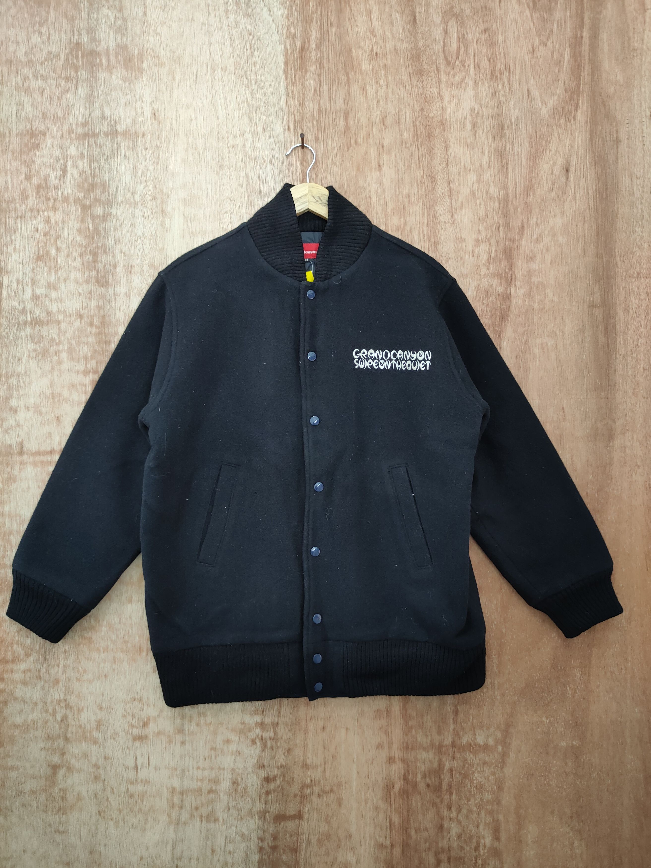 Japanese Brand Grand Canyon black wool varsity jacket vintage #4099 Size US M / EU 48-50 / 2 - 6 Thumbnail