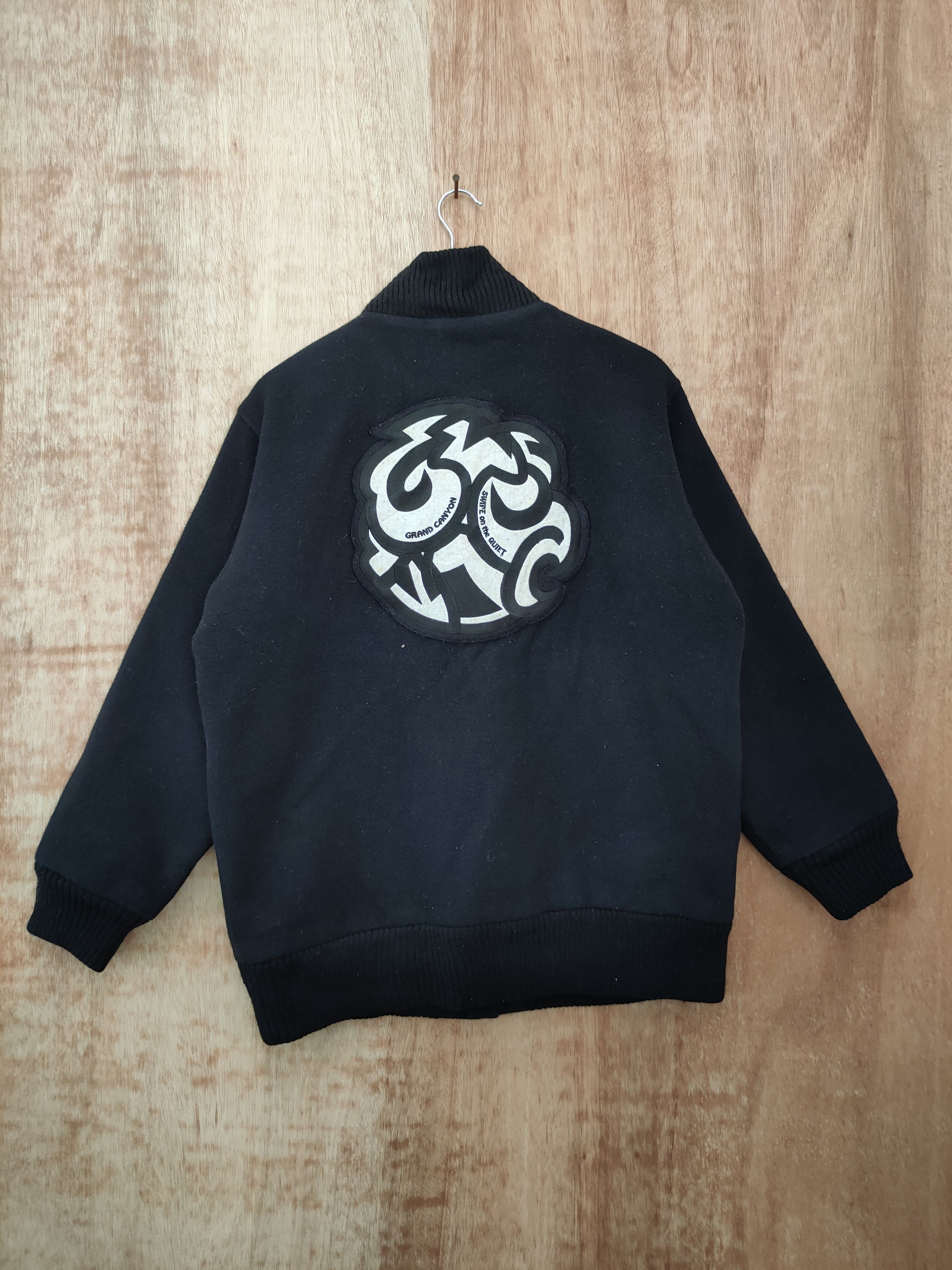 Japanese Brand Grand Canyon black wool varsity jacket vintage #4099 Size US M / EU 48-50 / 2 - 1 Thumbnail