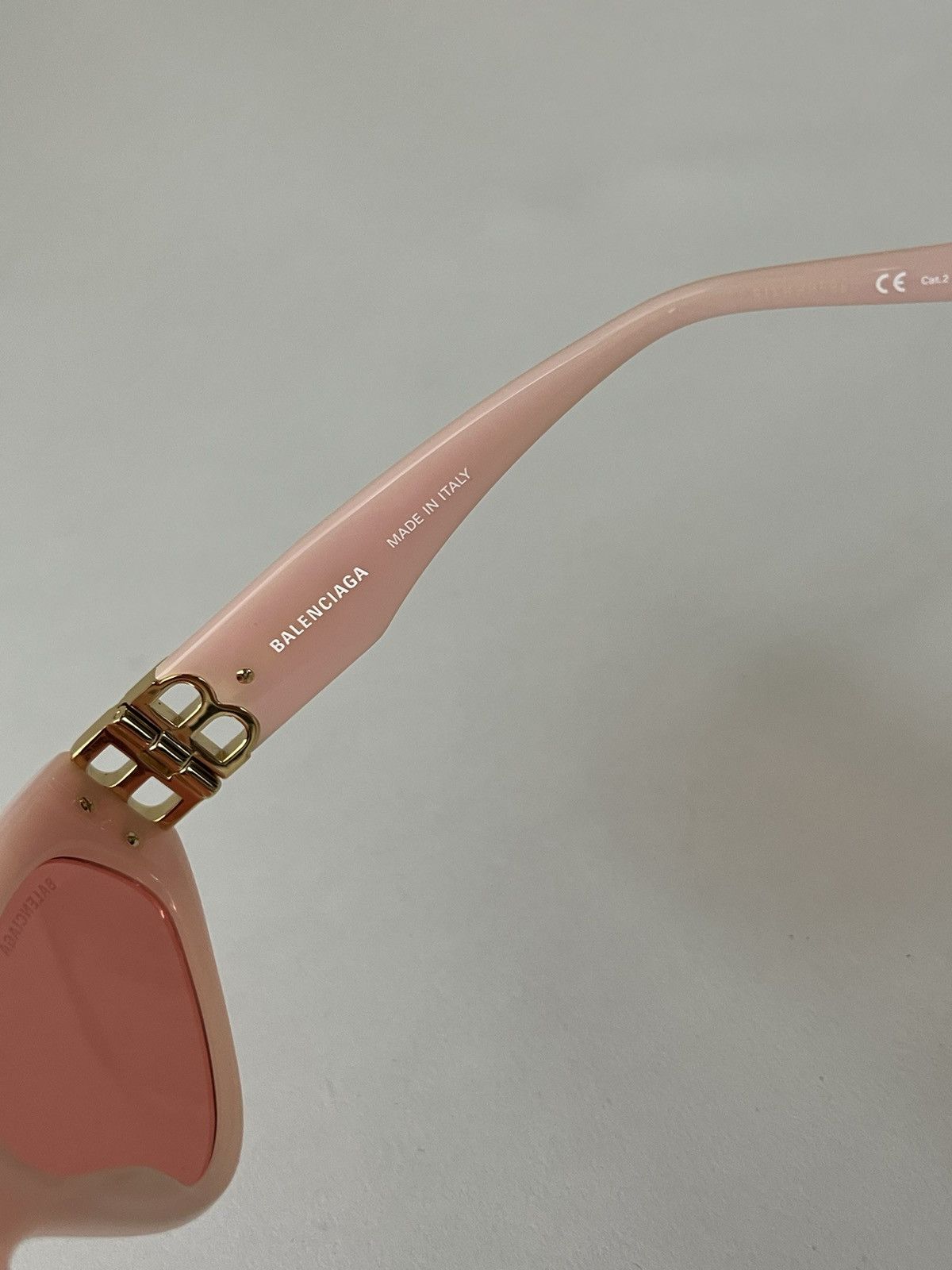 Balenciaga Balenciaga Pink Logo Frame Rectangle Sunglasses Size ONE SIZE - 5 Thumbnail