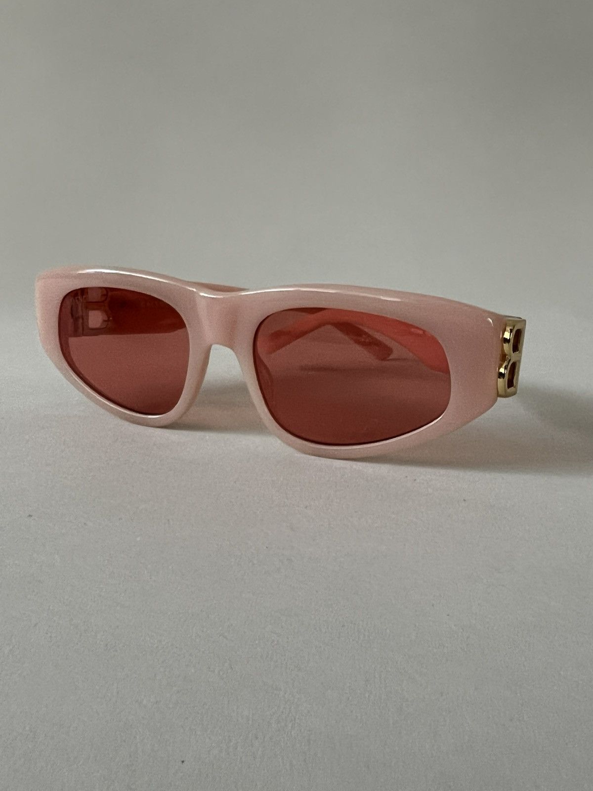 Balenciaga Balenciaga Pink Logo Frame Rectangle Sunglasses Size ONE SIZE - 2 Thumbnail