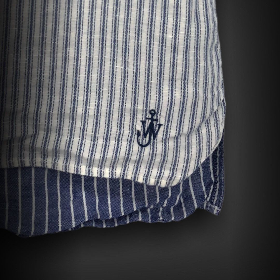 JW Anderson × Uniqlo Striped Chambray S/S Button Up Shirt Size US XL / EU 56 / 4 - 4 Thumbnail