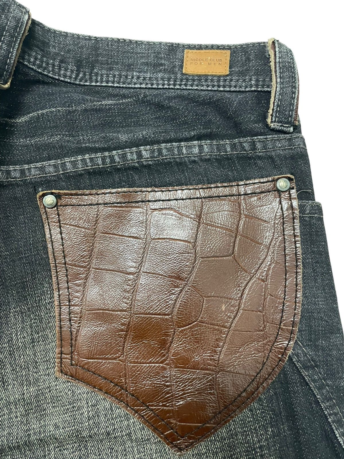 Japanese Brand × Matsuda × PPFM Vintage Nicole Club Japan Leather Pocket Jeans Size US 33 - 7 Thumbnail