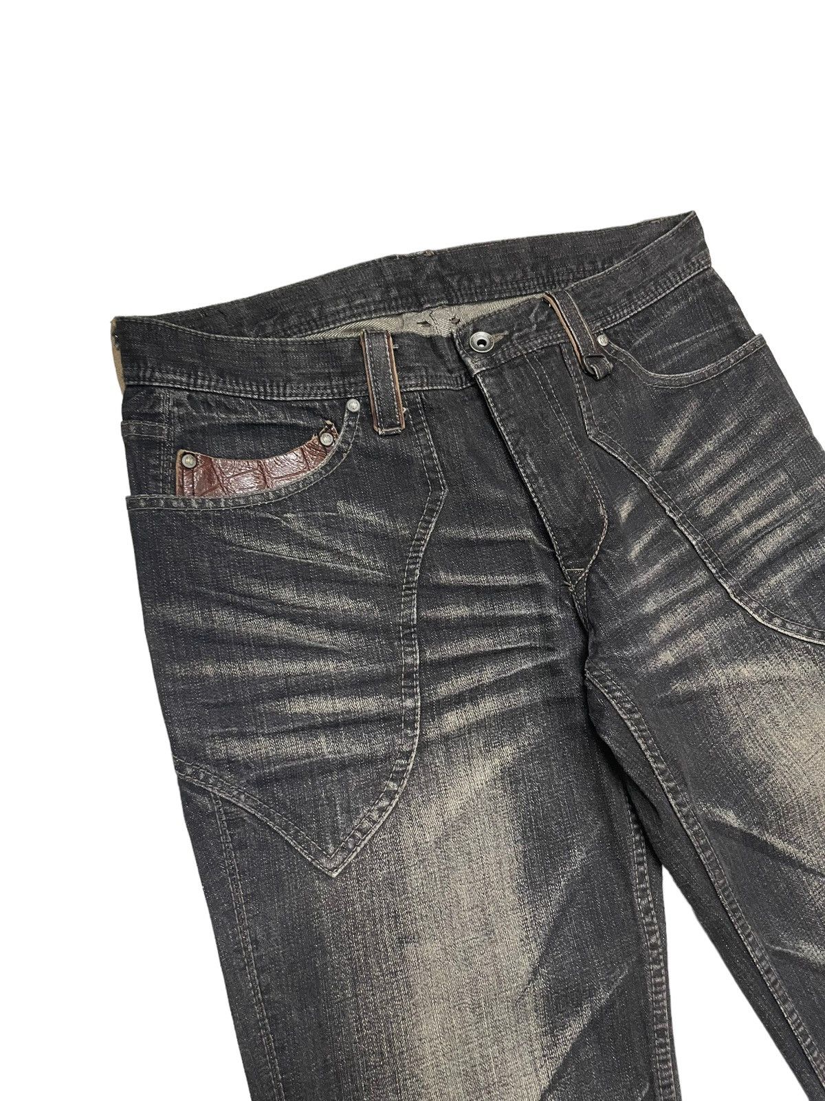Japanese Brand × Matsuda × PPFM Vintage Nicole Club Japan Leather Pocket Jeans Size US 33 - 6 Thumbnail