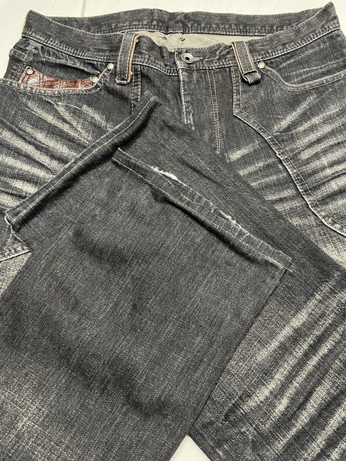 Japanese Brand × Matsuda × PPFM Vintage Nicole Club Japan Leather Pocket Jeans Size US 33 - 8 Thumbnail