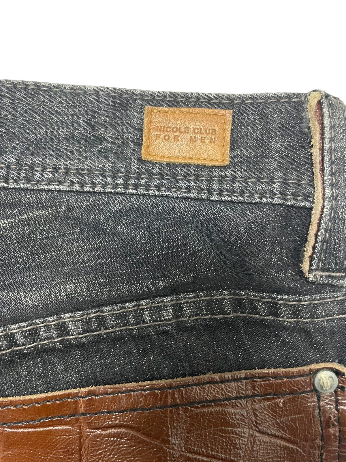 Japanese Brand × Matsuda × PPFM Vintage Nicole Club Japan Leather Pocket Jeans Size US 33 - 9 Thumbnail