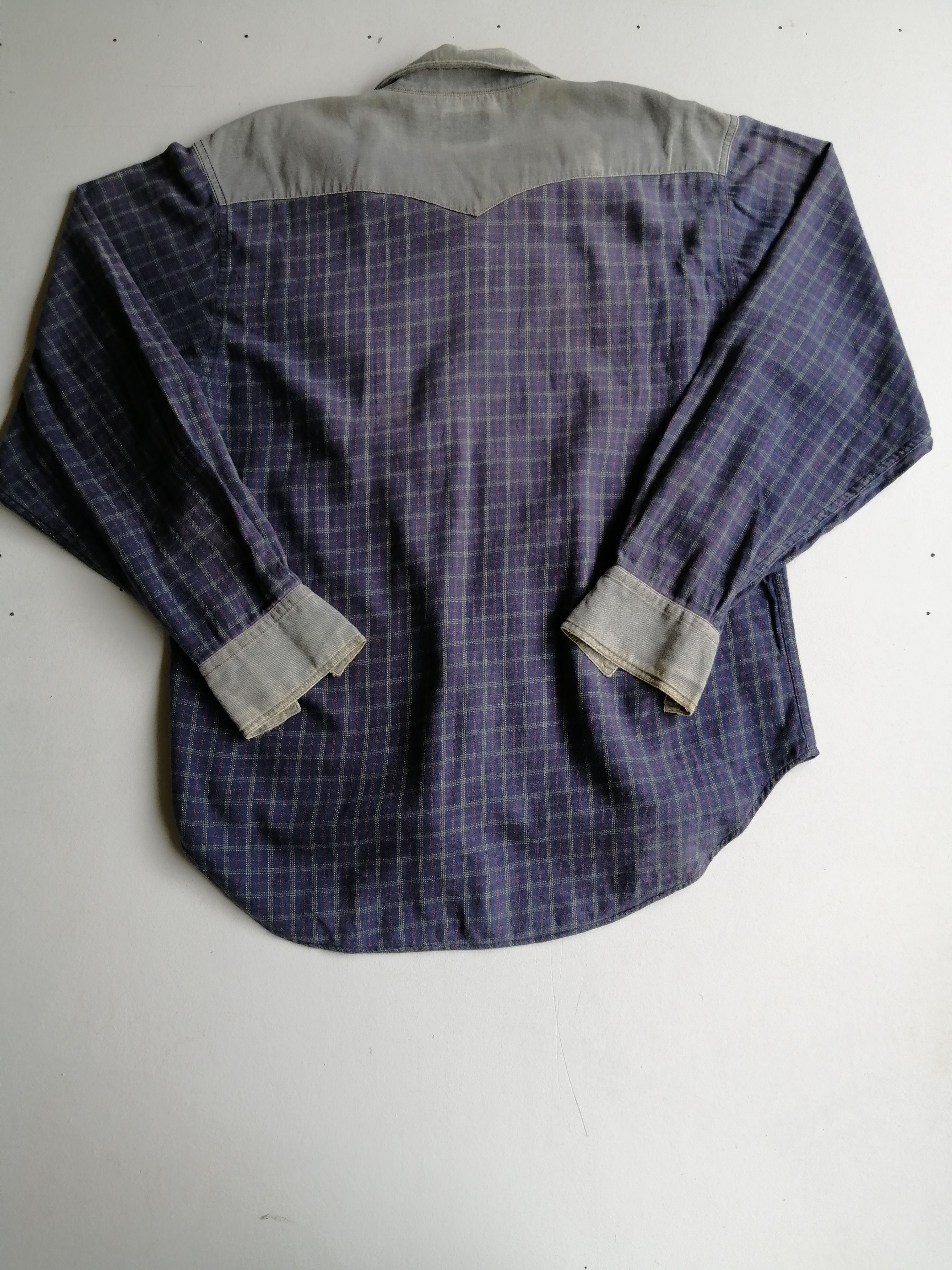 Denim & Co. × Designer Vintage Wave Ranch Board Wear Flannel Denim Button Up Size US M / EU 48-50 / 2 - 6 Thumbnail