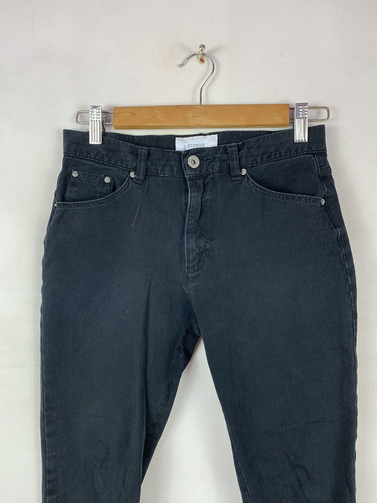 Japanese Brand Steals! Studious Tokyo Japan Black Jeans Denim Size US 27 - 3 Thumbnail