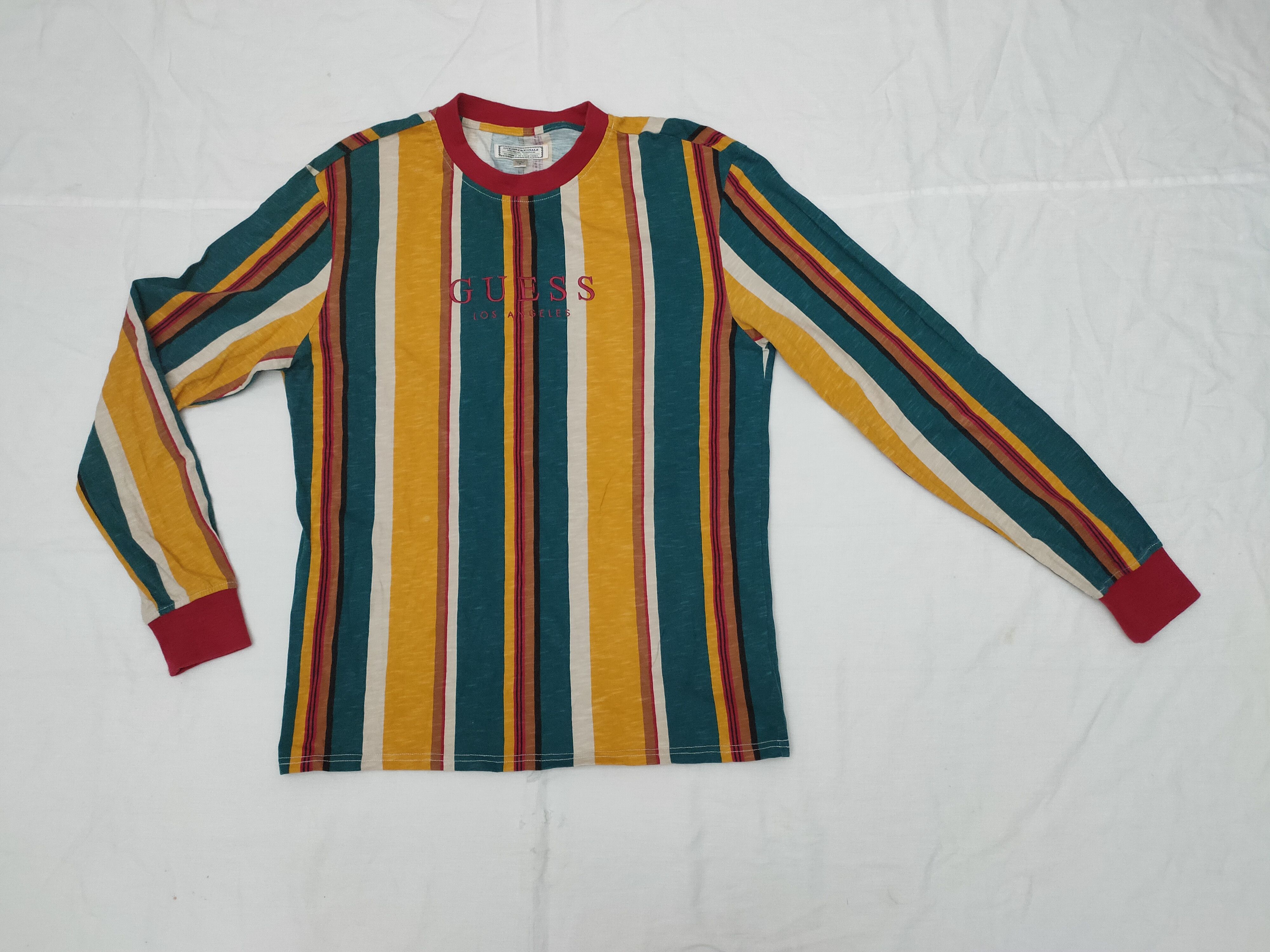 Long Sleeve Guess Striped Asap Rocky T Shirt Vintage Guess X Asap