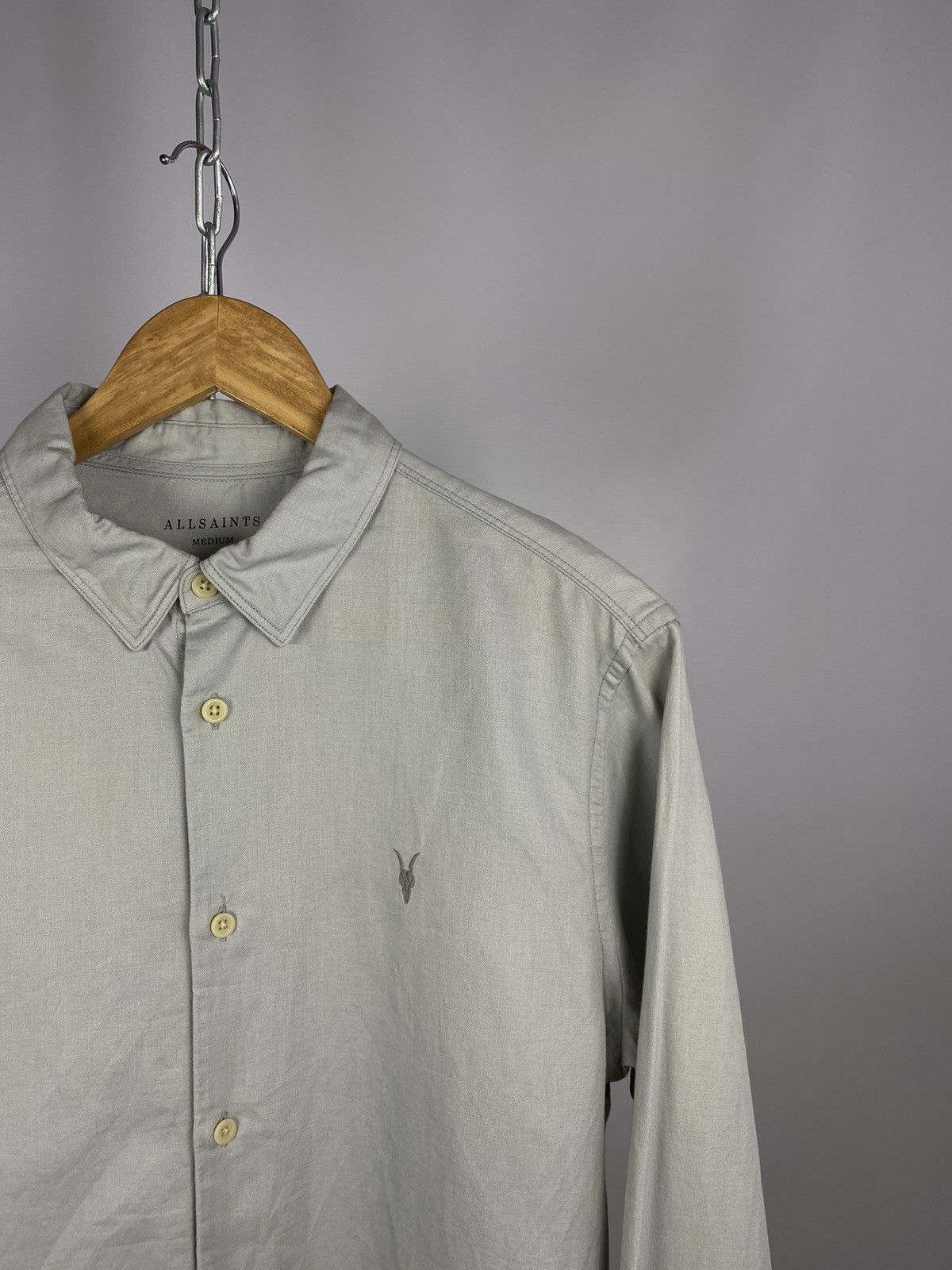 Allsaints Allsaints luxury shirt streetwear grey size M Size US M / EU 48-50 / 2 - 2 Thumbnail
