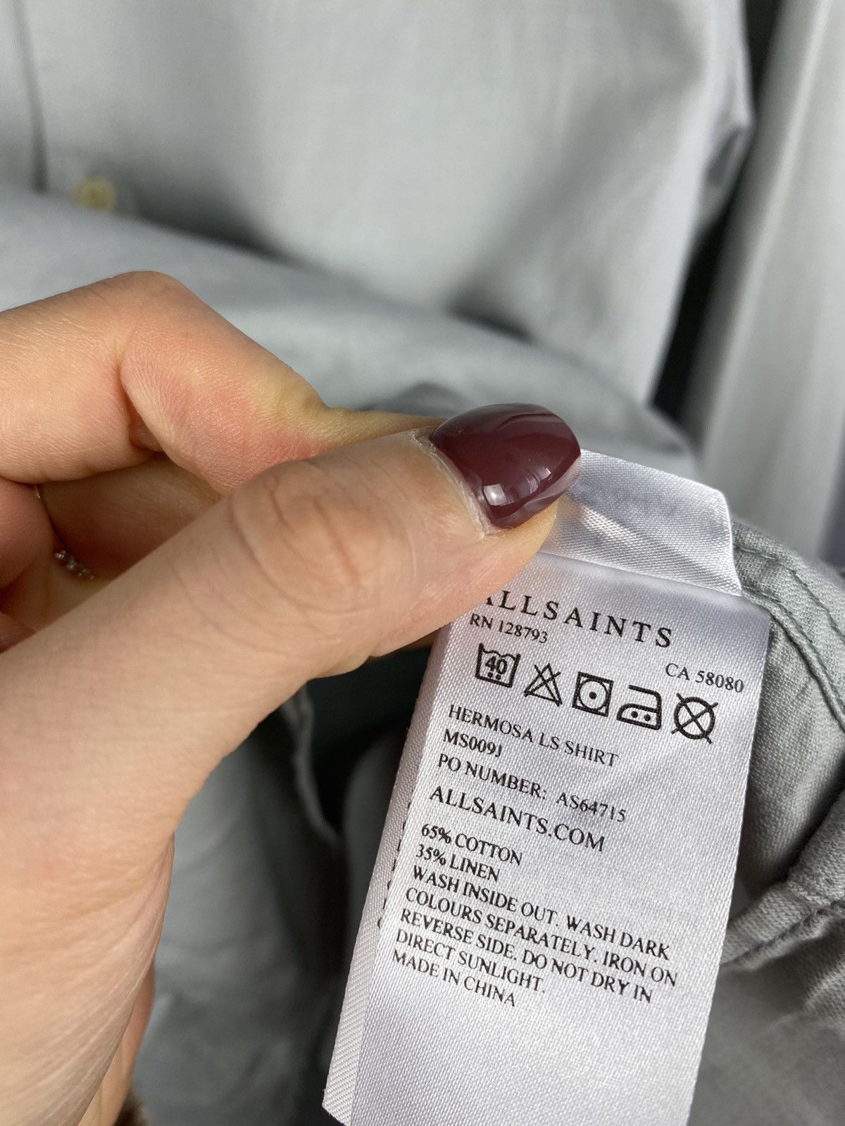 Allsaints Allsaints luxury shirt streetwear grey size M Size US M / EU 48-50 / 2 - 5 Thumbnail