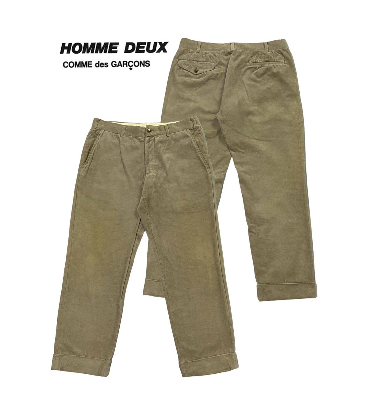 Comme des Garcons × Comme des Garcons Homme × Comme des Garcons Homme Deux Homme Deux Comme Des Garçons AD2015 Corduroy Cropped Pants Size US 31 - 1 Thumbnail