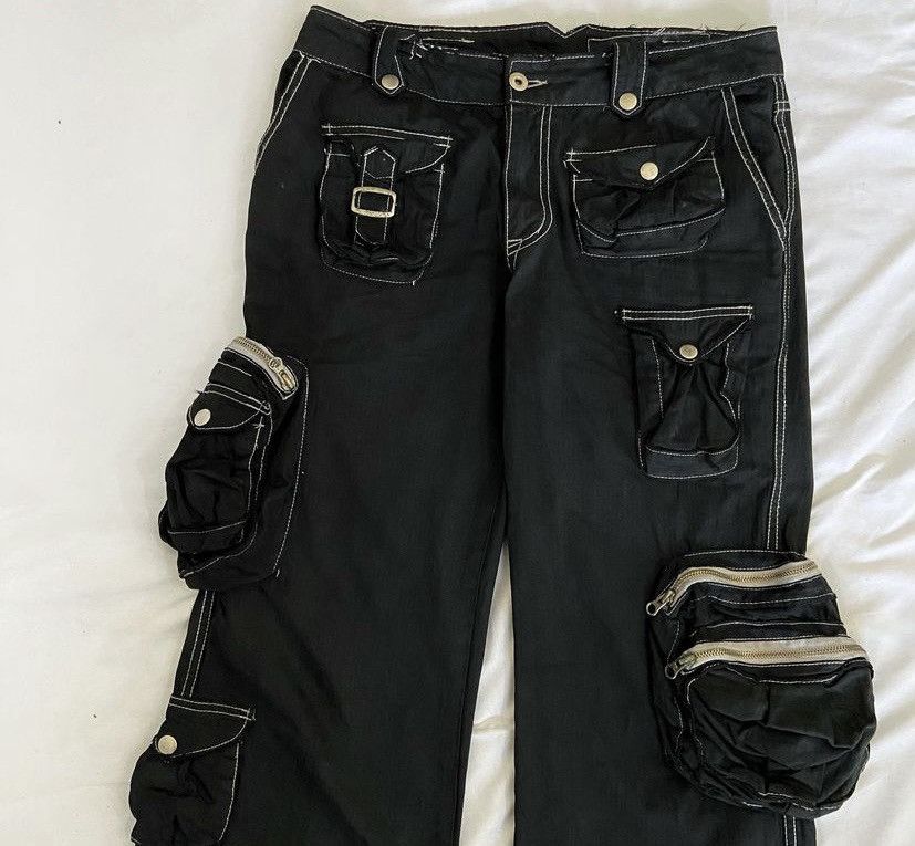20471120 × Beauty Beast × Hysteric Glamour 💥Vtg💥JAPANESE JEANS BONDAGE TACTICAL MULTI CARGO Size US 31 - 4 Thumbnail