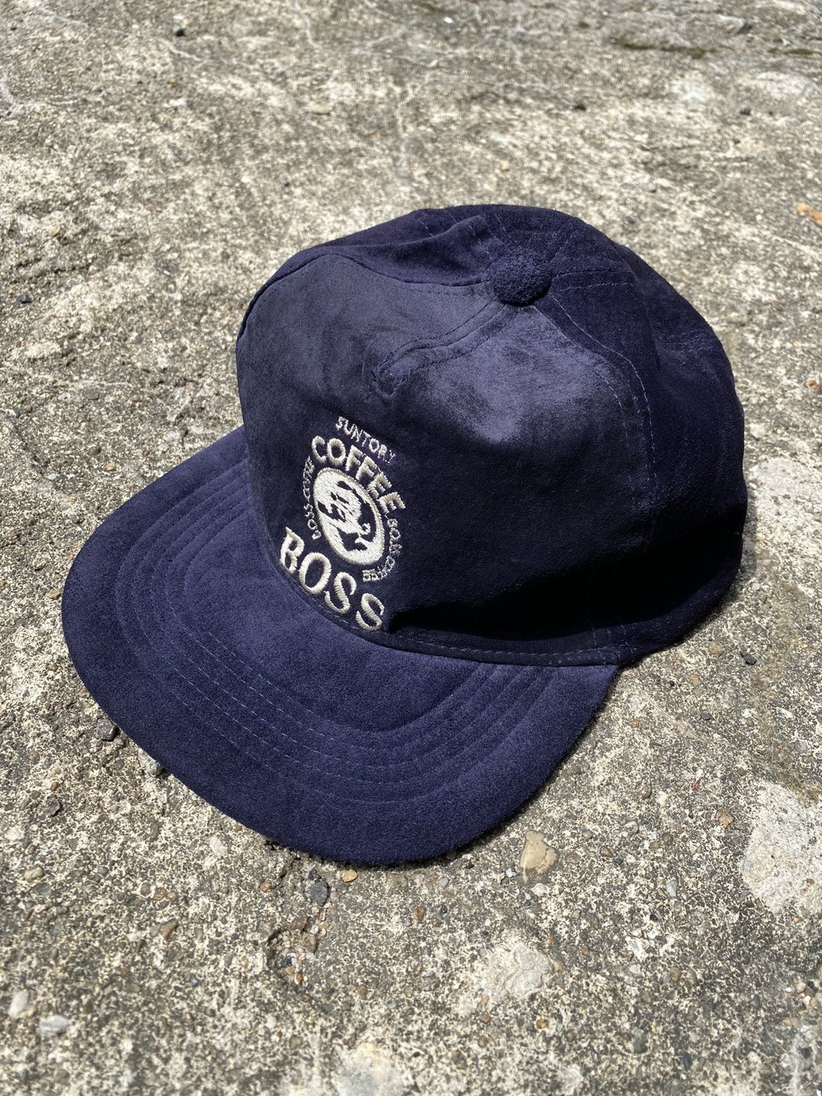 Japanese Brand × Vintage 💥RARE💥Vintage 80~90s SUNTORY BOSS COFFEE Genuine Leather Cap Size ONE SIZE - 1 Thumbnail
