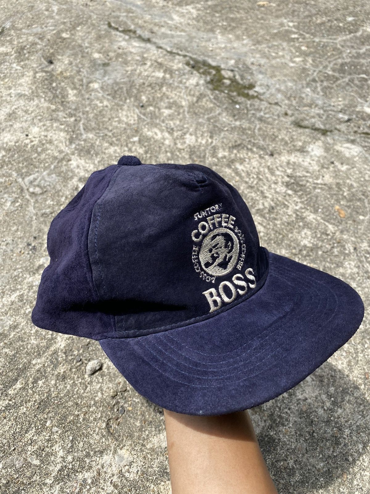 Japanese Brand × Vintage 💥RARE💥Vintage 80~90s SUNTORY BOSS COFFEE Genuine Leather Cap Size ONE SIZE - 4 Thumbnail