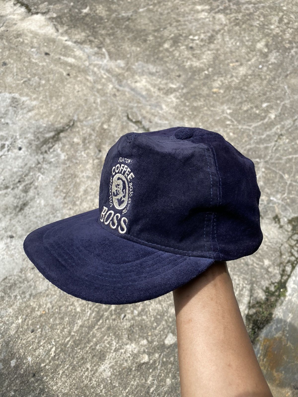 Japanese Brand × Vintage 💥RARE💥Vintage 80~90s SUNTORY BOSS COFFEE Genuine Leather Cap Size ONE SIZE - 3 Thumbnail