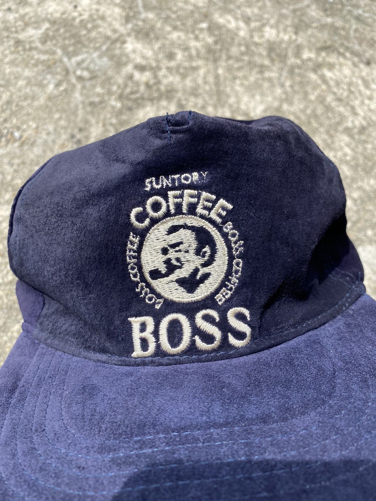 Japanese Brand × Vintage 💥RARE💥Vintage 80~90s SUNTORY BOSS COFFEE Genuine Leather Cap Size ONE SIZE - 5 Thumbnail