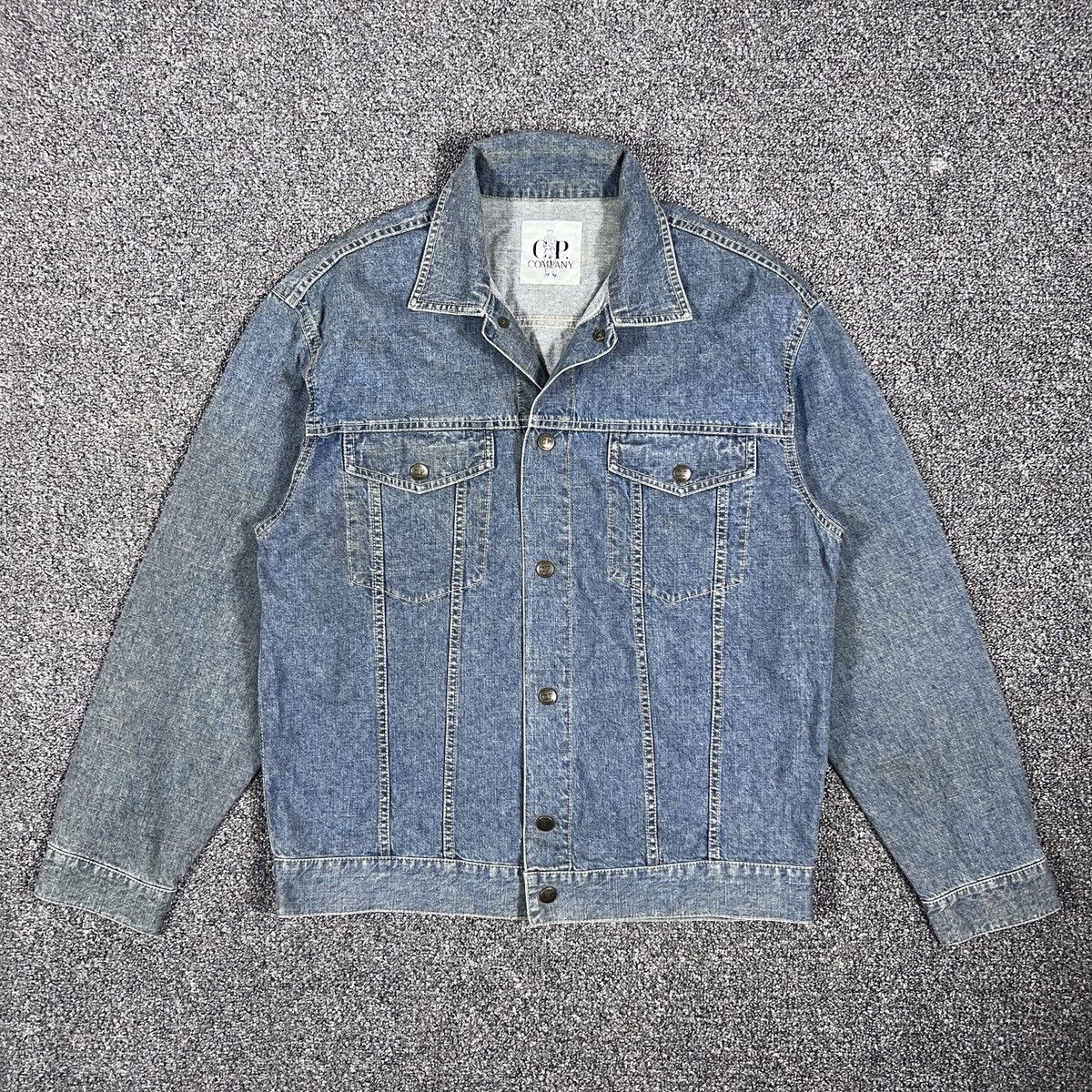 Vintage C.P Company Blue Denim Trucker Jacket 90s