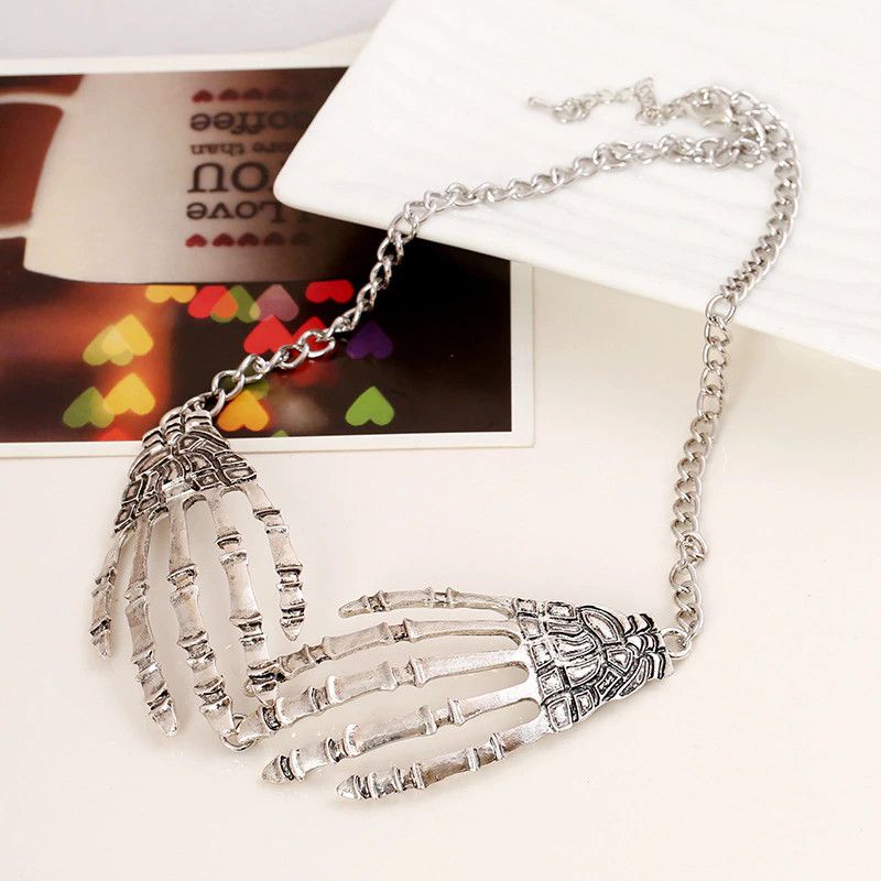 Jewelry Gothic Skull Claws Necklace Size ONE SIZE - 3 Thumbnail