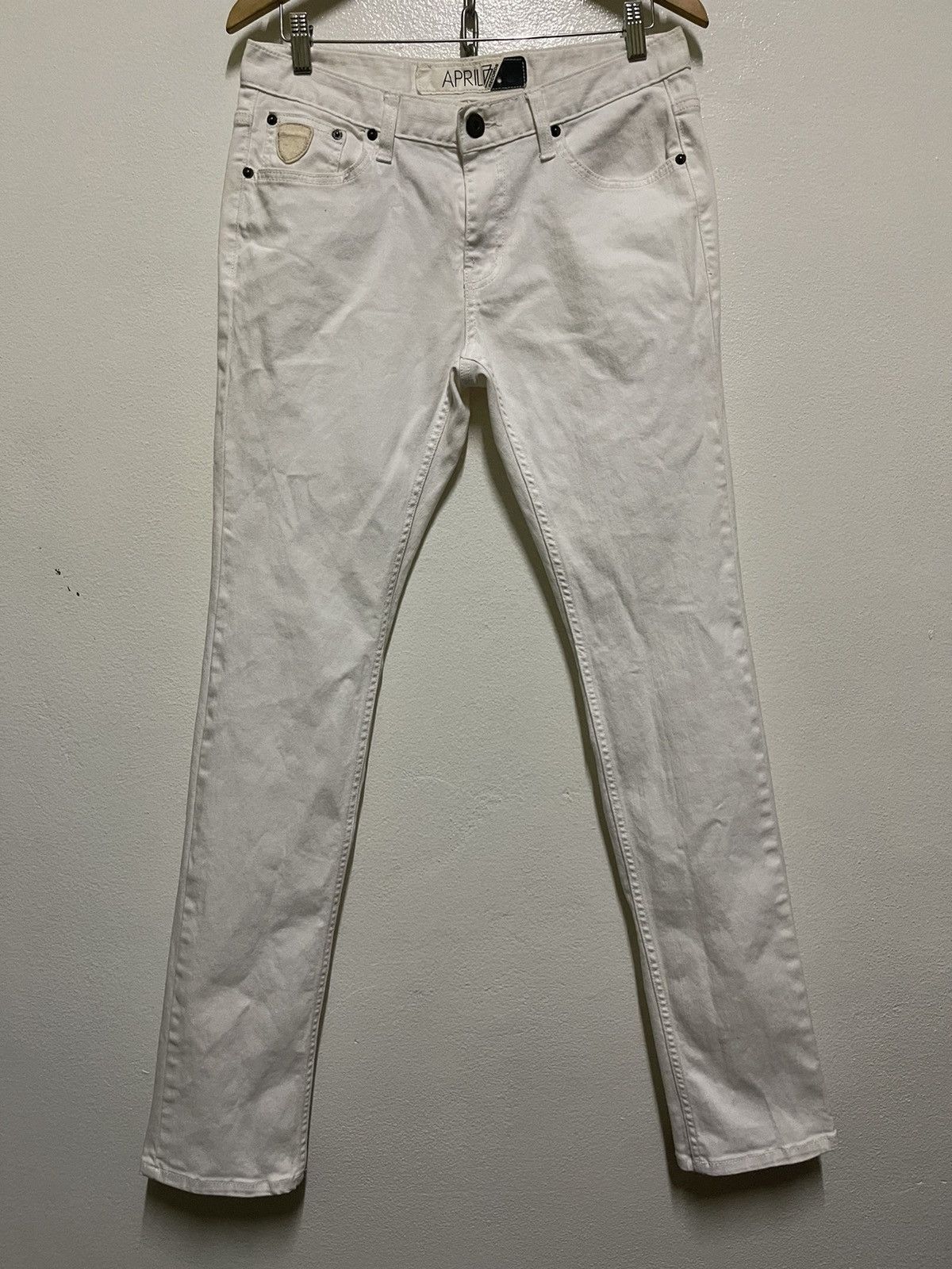 image of April 77 Records Joey Overdrive White Skinny Jeans, Men's (Size 31)
