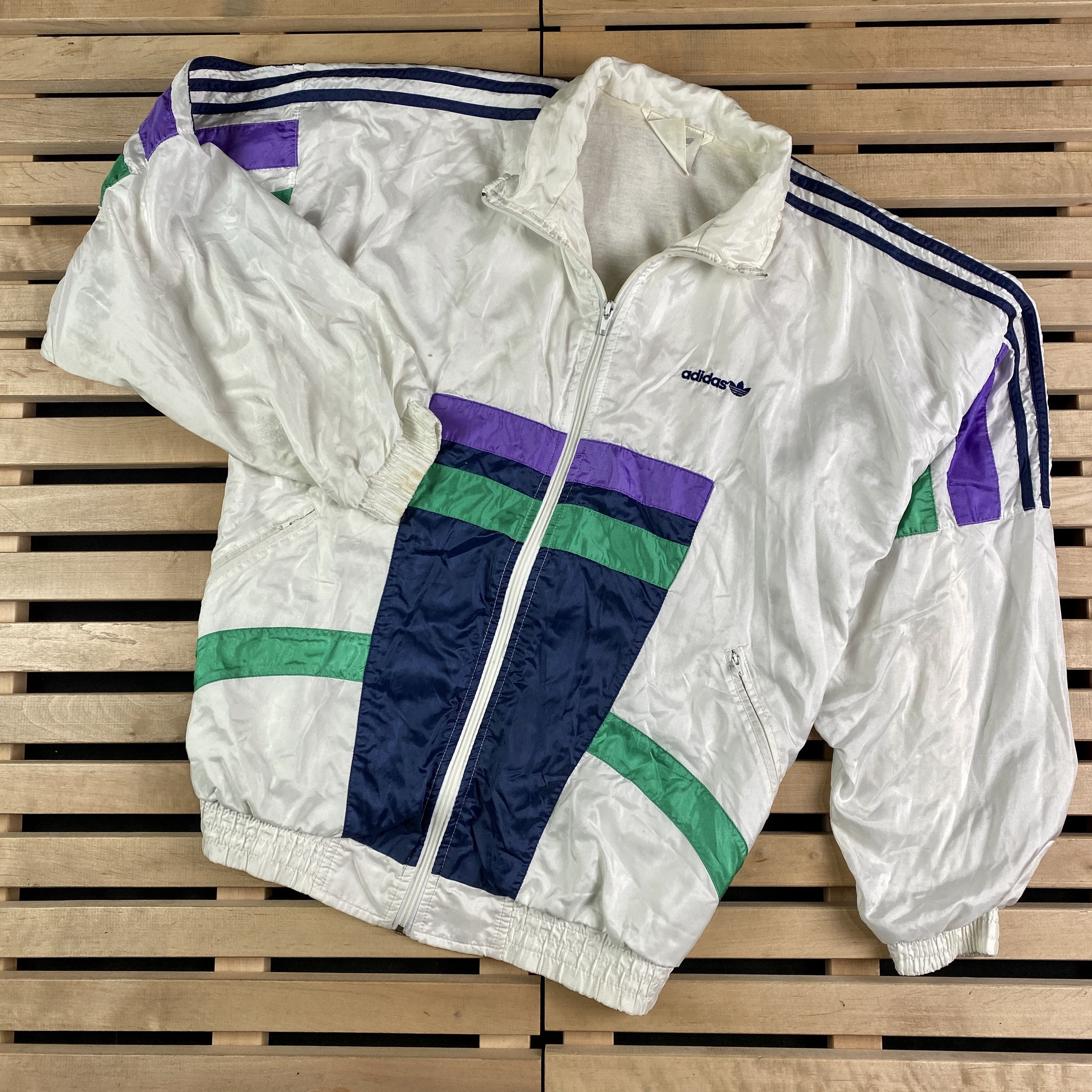 Mens Bomber Track Jacket Adidas Vintage Size XL