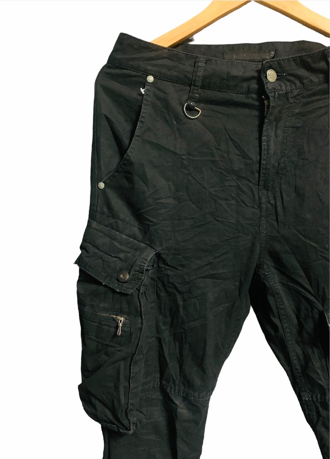 パンツ 00s fuga japanese label zip cargo pants Fuga Whiskered Flared Python Patch Cargo Pants A pair of wax