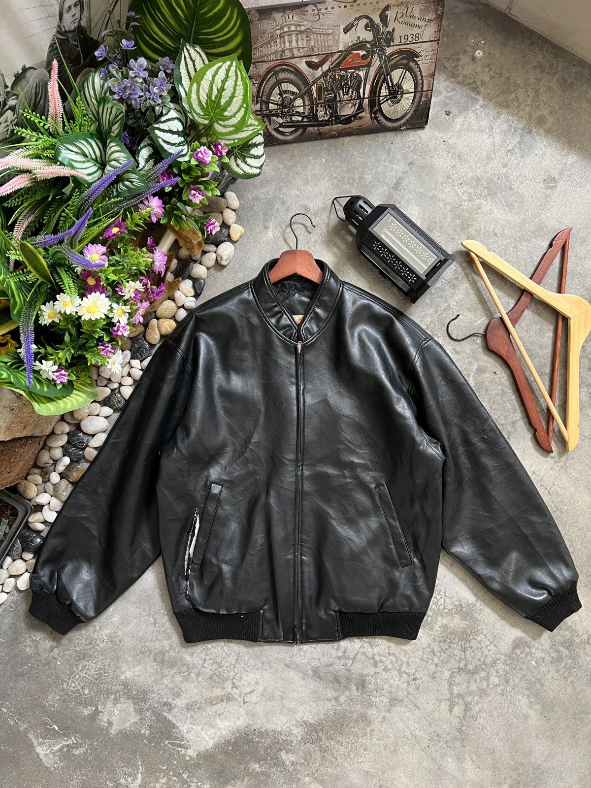 Vintage Vintage 🏴‍☠️ Japanese Fully Leather Bomber Style Jacket Size US L / EU 52-54 / 3 - 13 Thumbnail