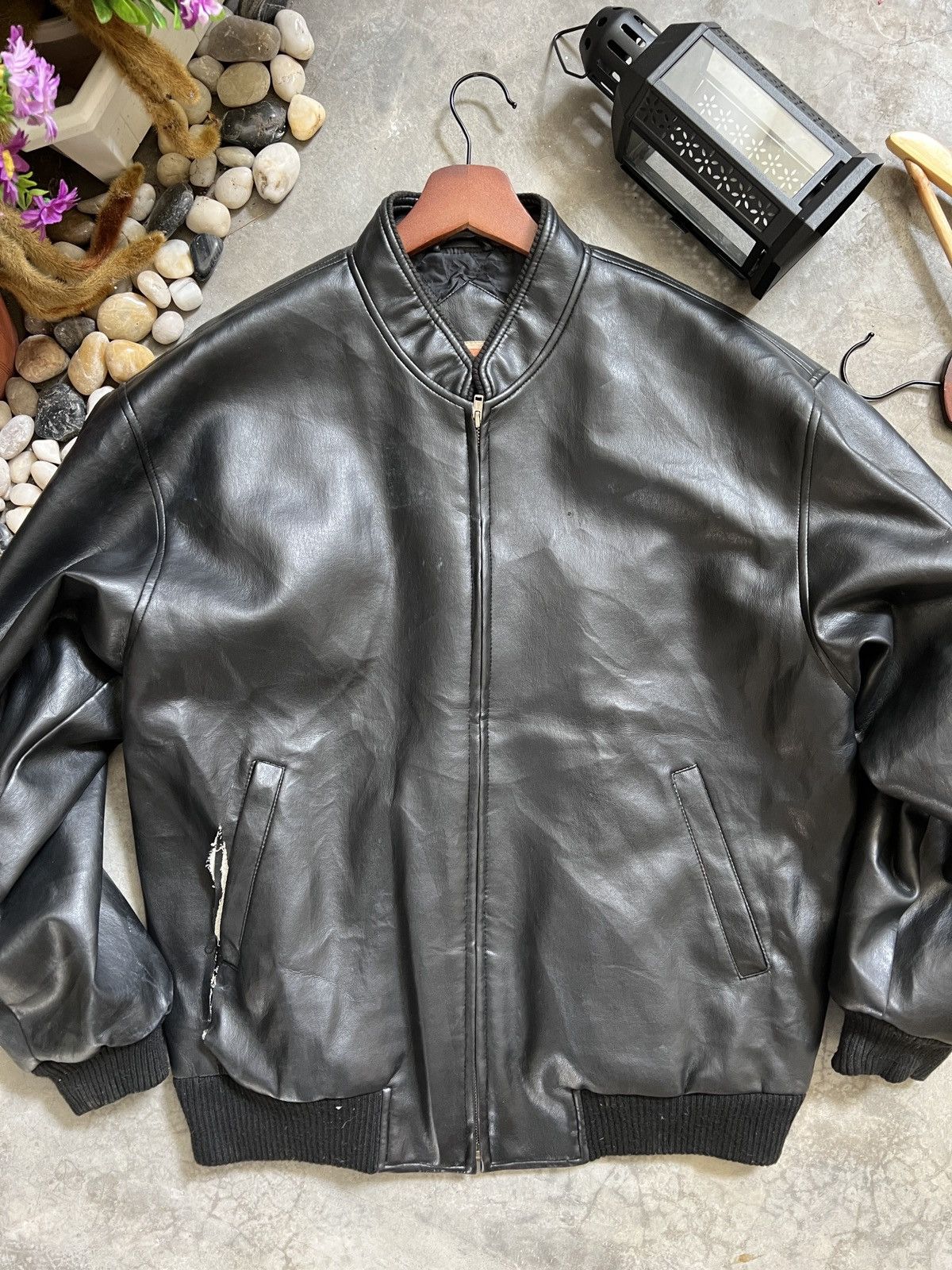 Vintage Vintage 🏴‍☠️ Japanese Fully Leather Bomber Style Jacket Size US L / EU 52-54 / 3 - 2 Thumbnail