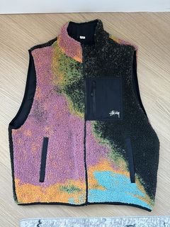 Stussy Jacquard Dye Sherpa Vest | Grailed