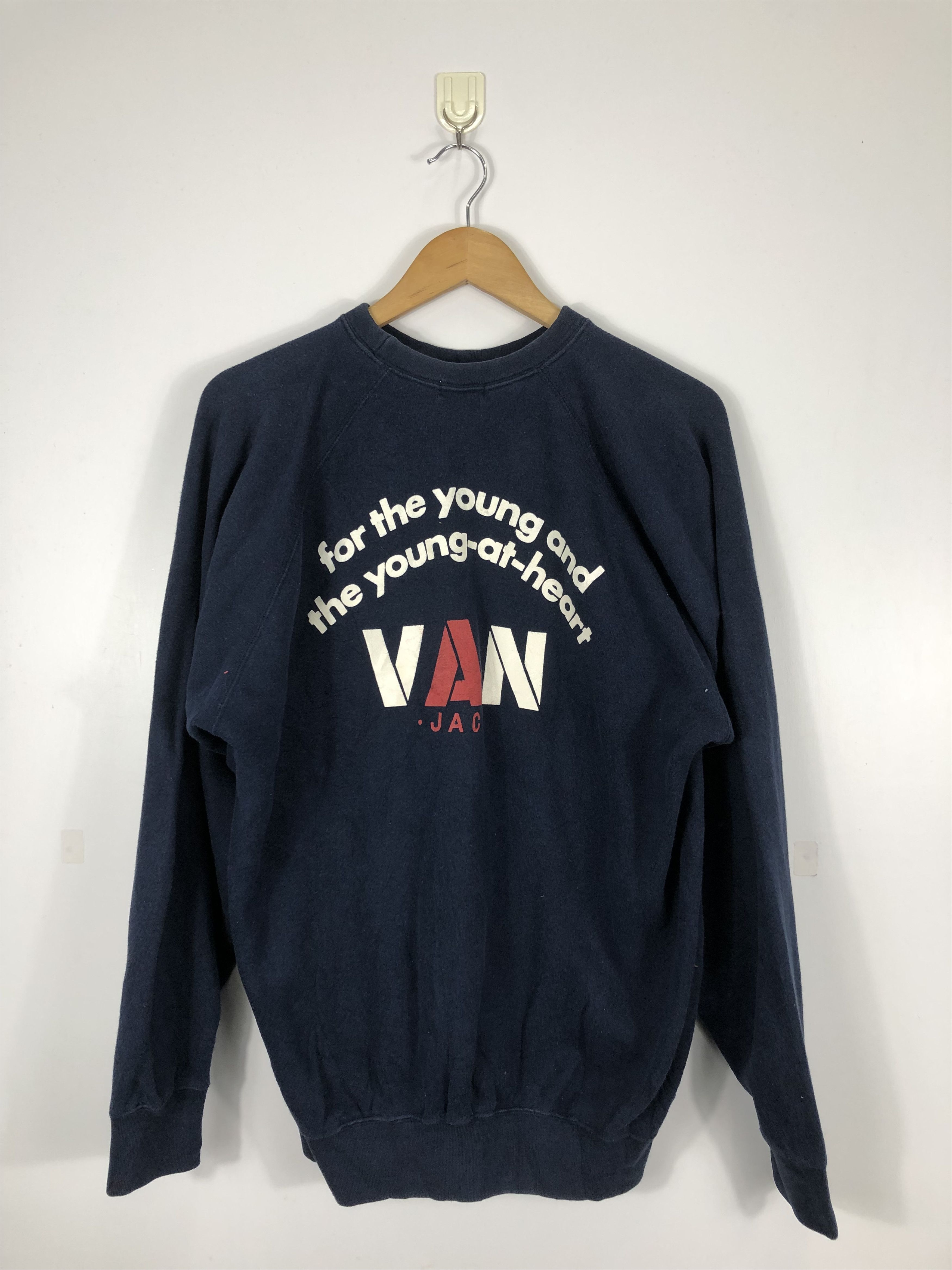 image of Vintage Van Jac Jumper Crewneck Sweatshirts in Black, Men's (Size Medium)
