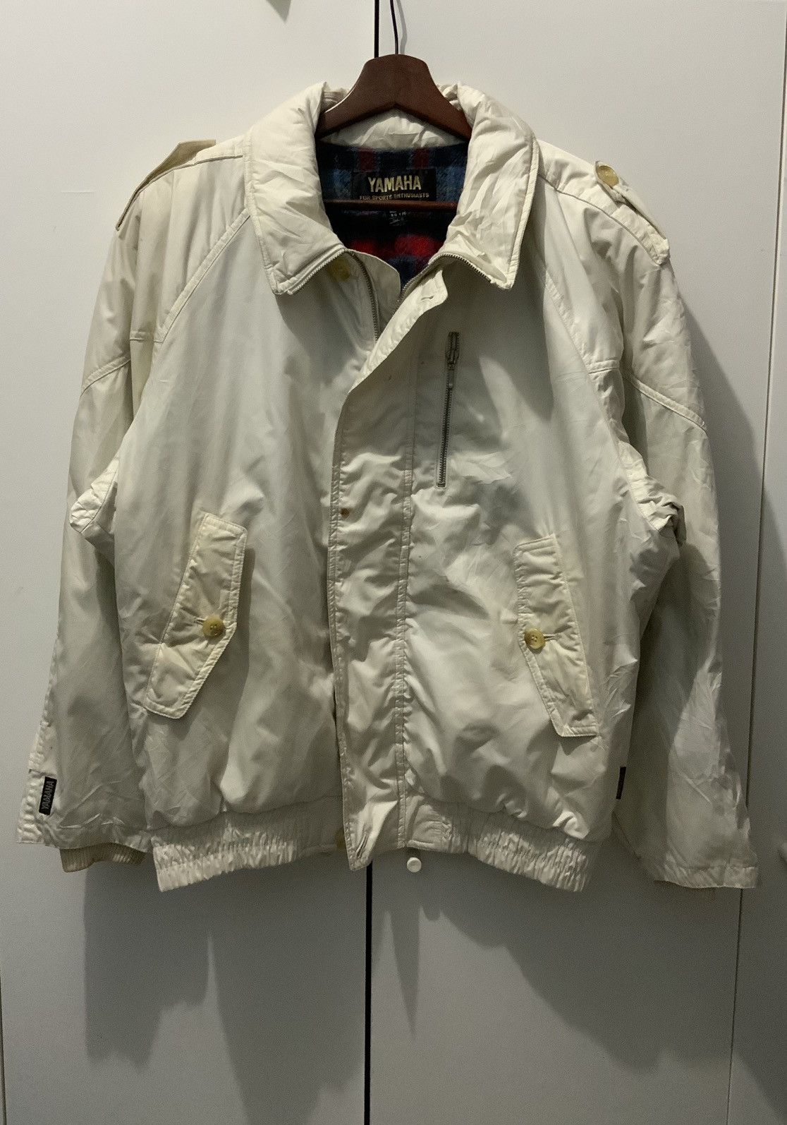 image of Archival Clothing x Vintage Best Offer Vintage Yamaha Japan Racing Light Jacket in White (Size XL)