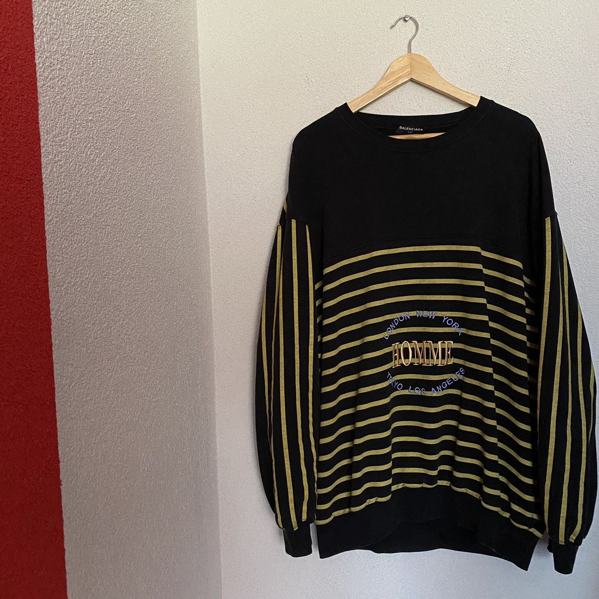 image of Balenciaga Striped Homme Sweater, Men's (Size XL)