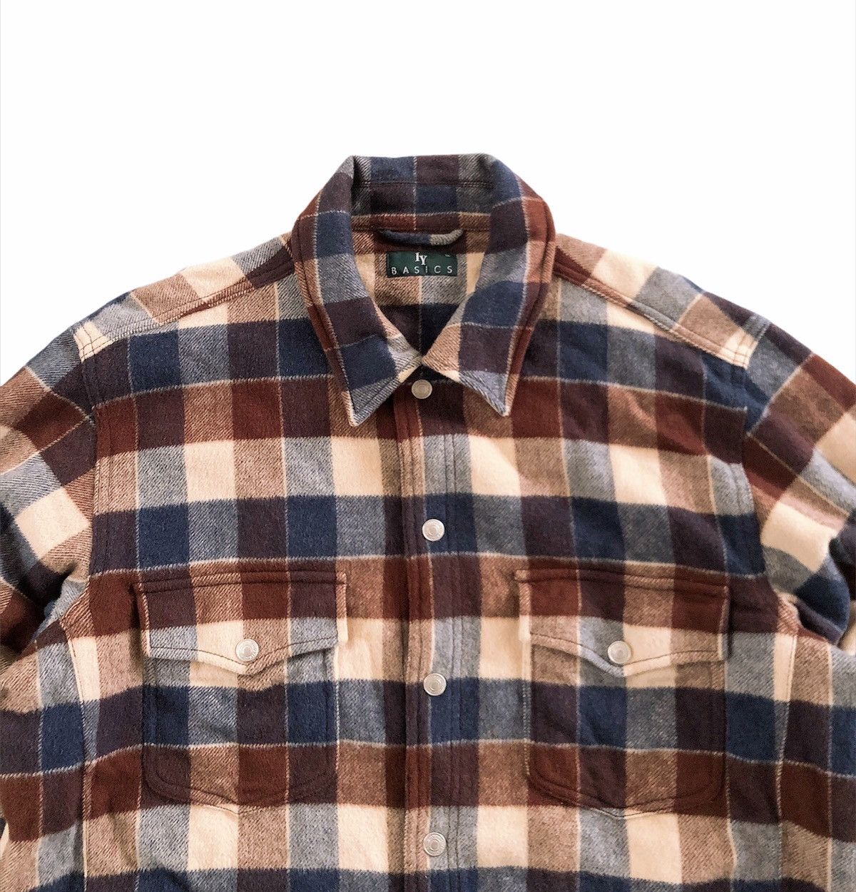 Vintage 🔥Iy Basics Check Wool Button Jacket Size US L / EU 52-54 / 3 - 6 Thumbnail