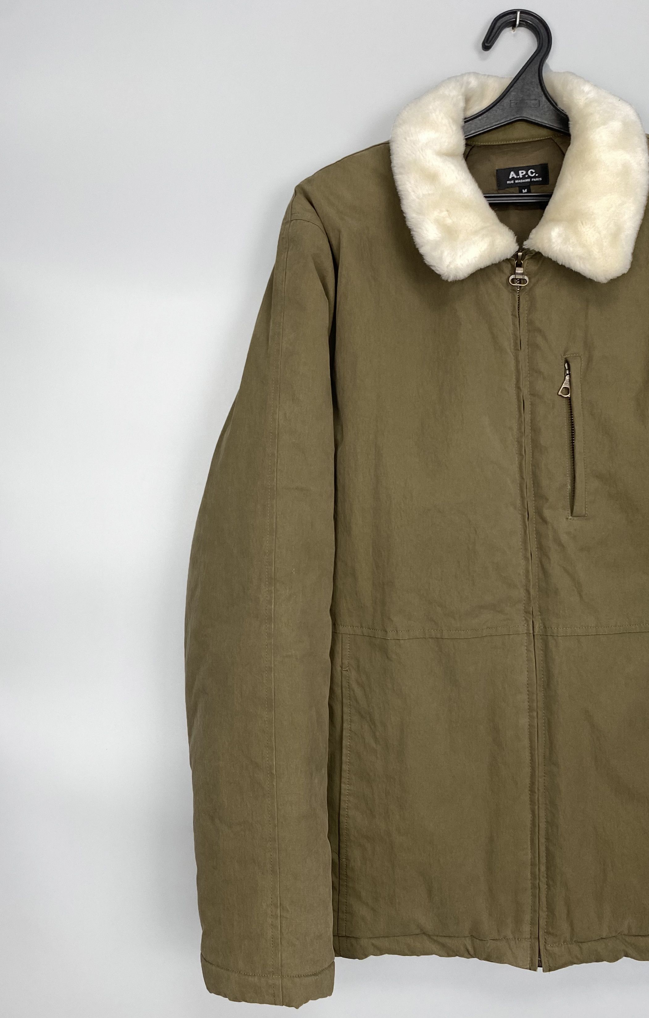 A.P.C. A.P.C. Sherpa Olive Jacket Size US M / EU 48-50 / 2 - 2 Thumbnail