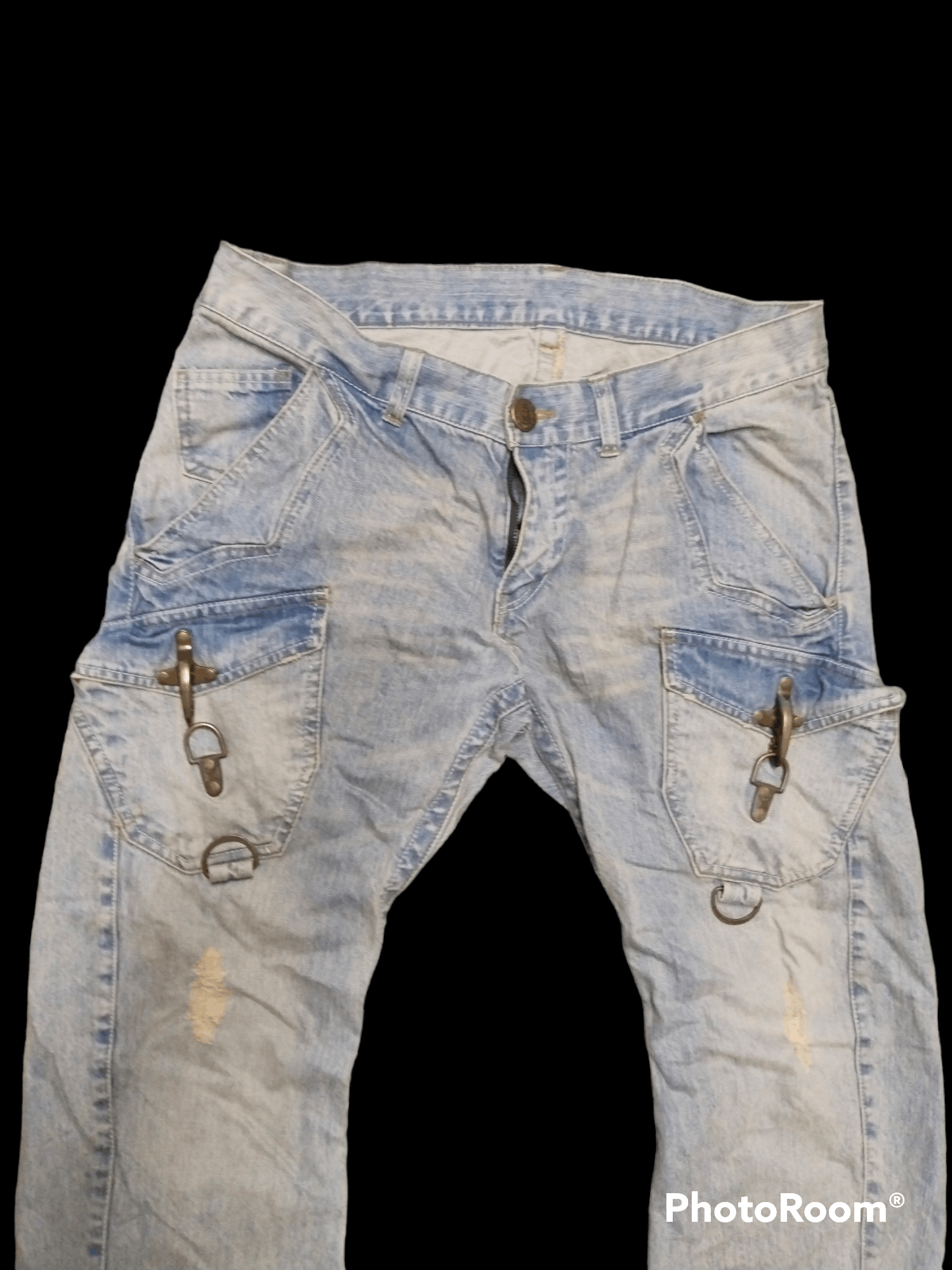 Japanese Brand × Vintage FLARE DiSTRESSED BUSH PANTS RATTLE TRAP DENIM PANTS Size US 33 - 3 Thumbnail