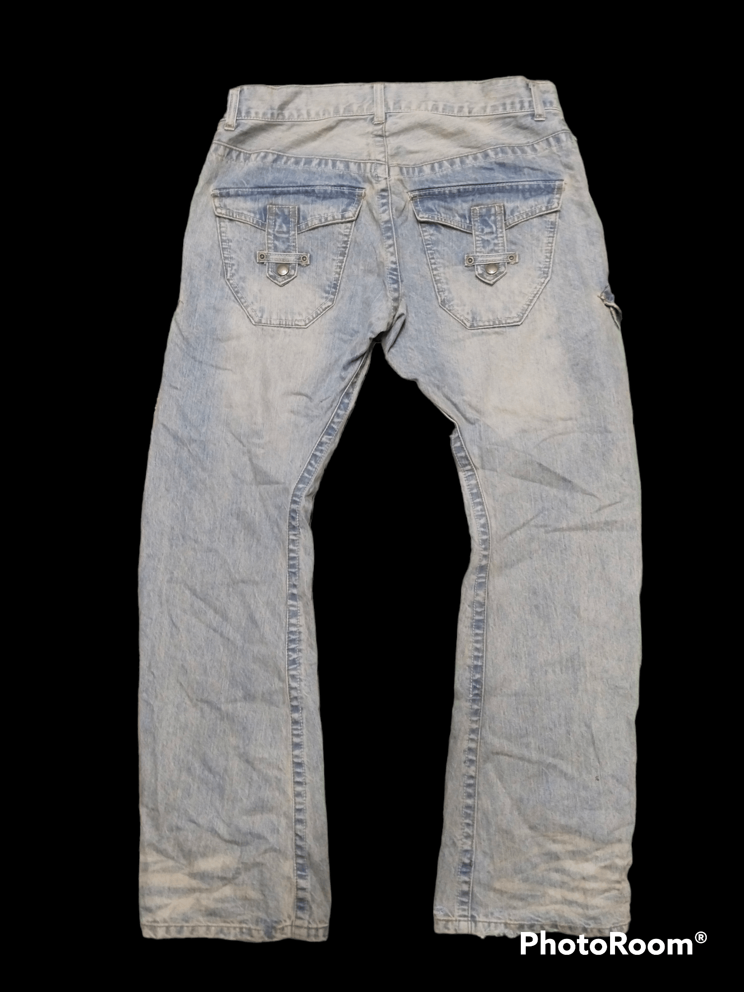 Japanese Brand × Vintage FLARE DiSTRESSED BUSH PANTS RATTLE TRAP DENIM PANTS Size US 33 - 2 Thumbnail