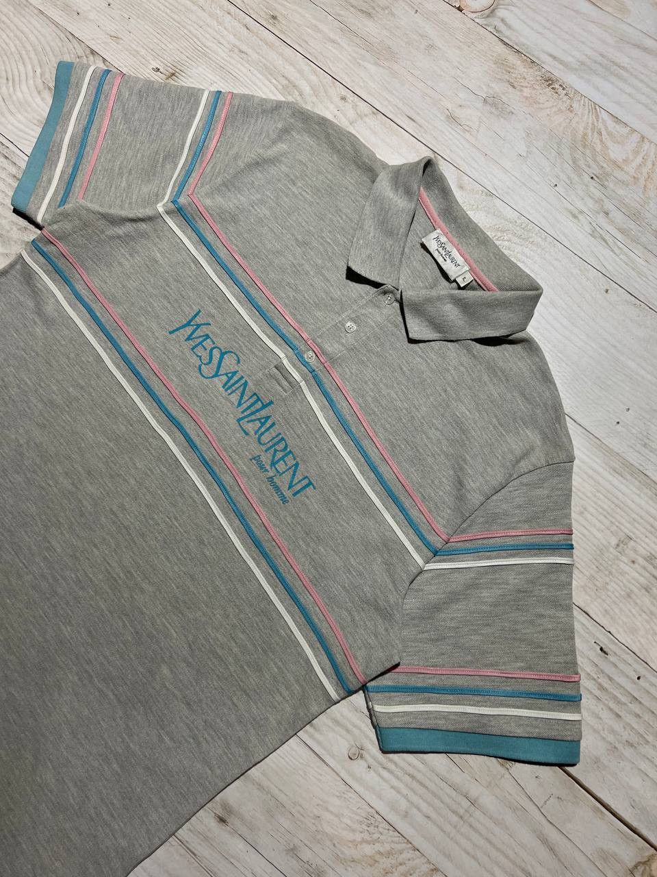 Yves Saint Laurent Vintage Yves Saint Laurent Polo Shirt Big Logo YSL Size US XL / EU 56 / 4 - 2 Thumbnail
