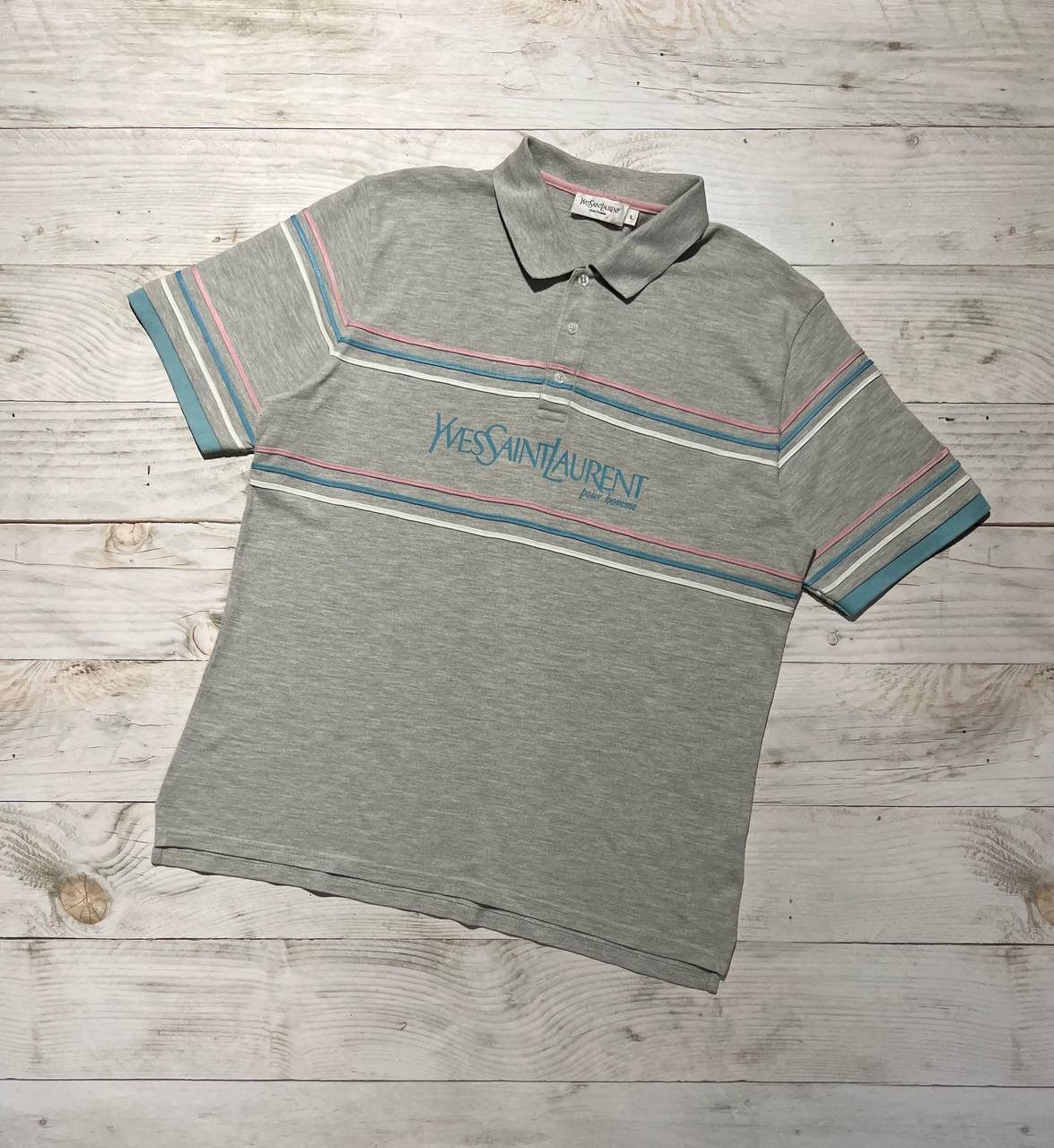 Yves Saint Laurent Vintage Yves Saint Laurent Polo Shirt Big Logo YSL Size US XL / EU 56 / 4 - 1 Thumbnail