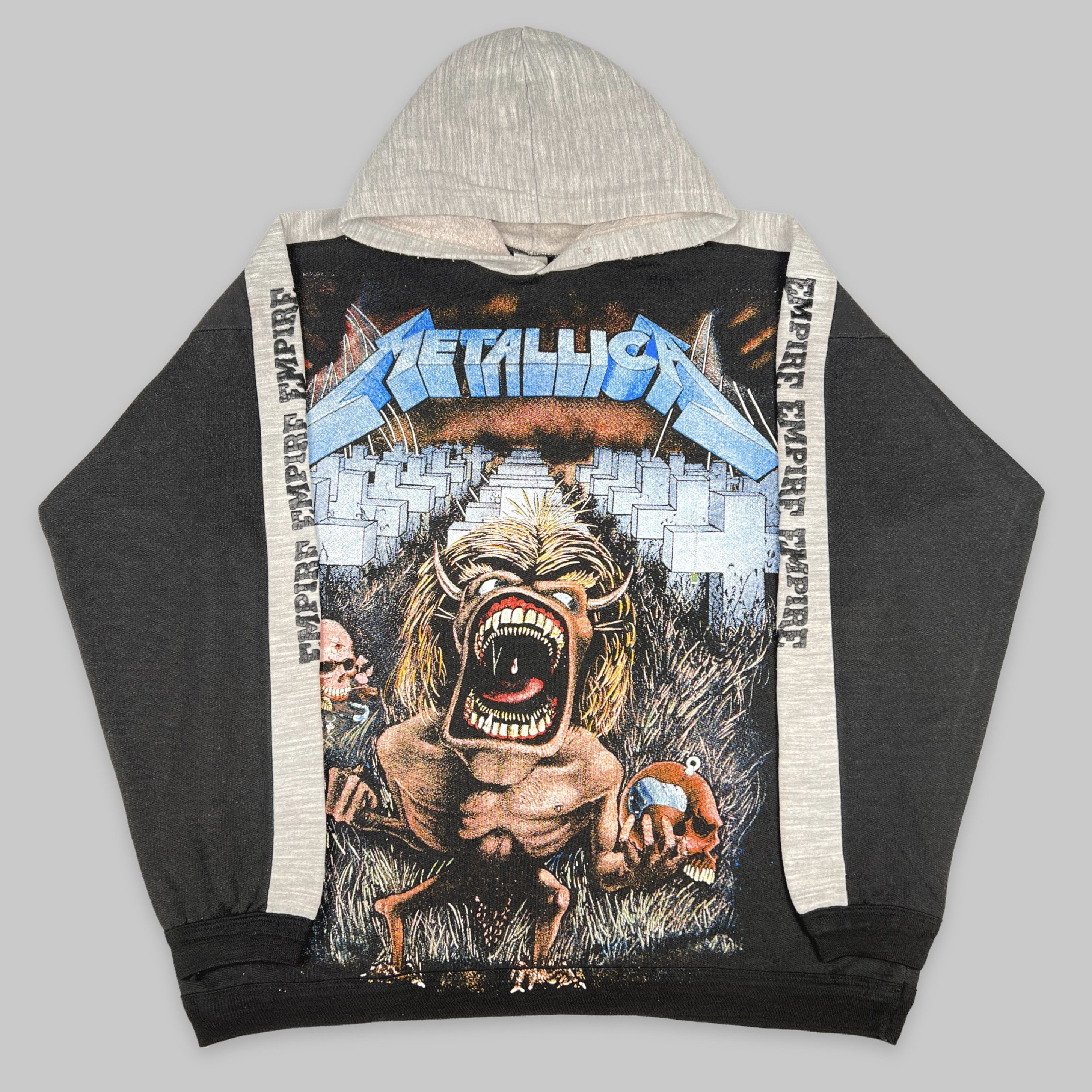 image of Band Tees x Metallica Vintage 90's Metallica Empire Euro Bootleg All Over Hoodie in Black (Size XL)