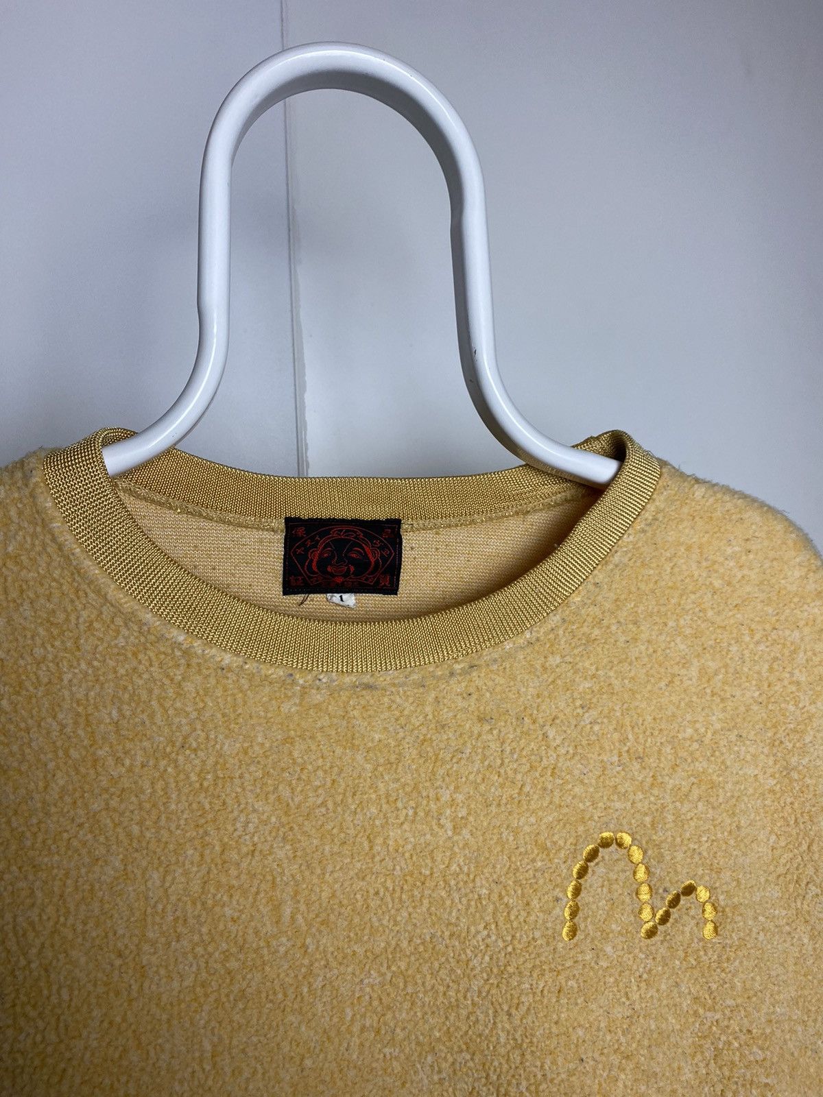 Evisu × Japanese Brand × Vintage Evisu fleece sweatshirt yellow small logo vintage Size US M / EU 48-50 / 2 - 2 Thumbnail