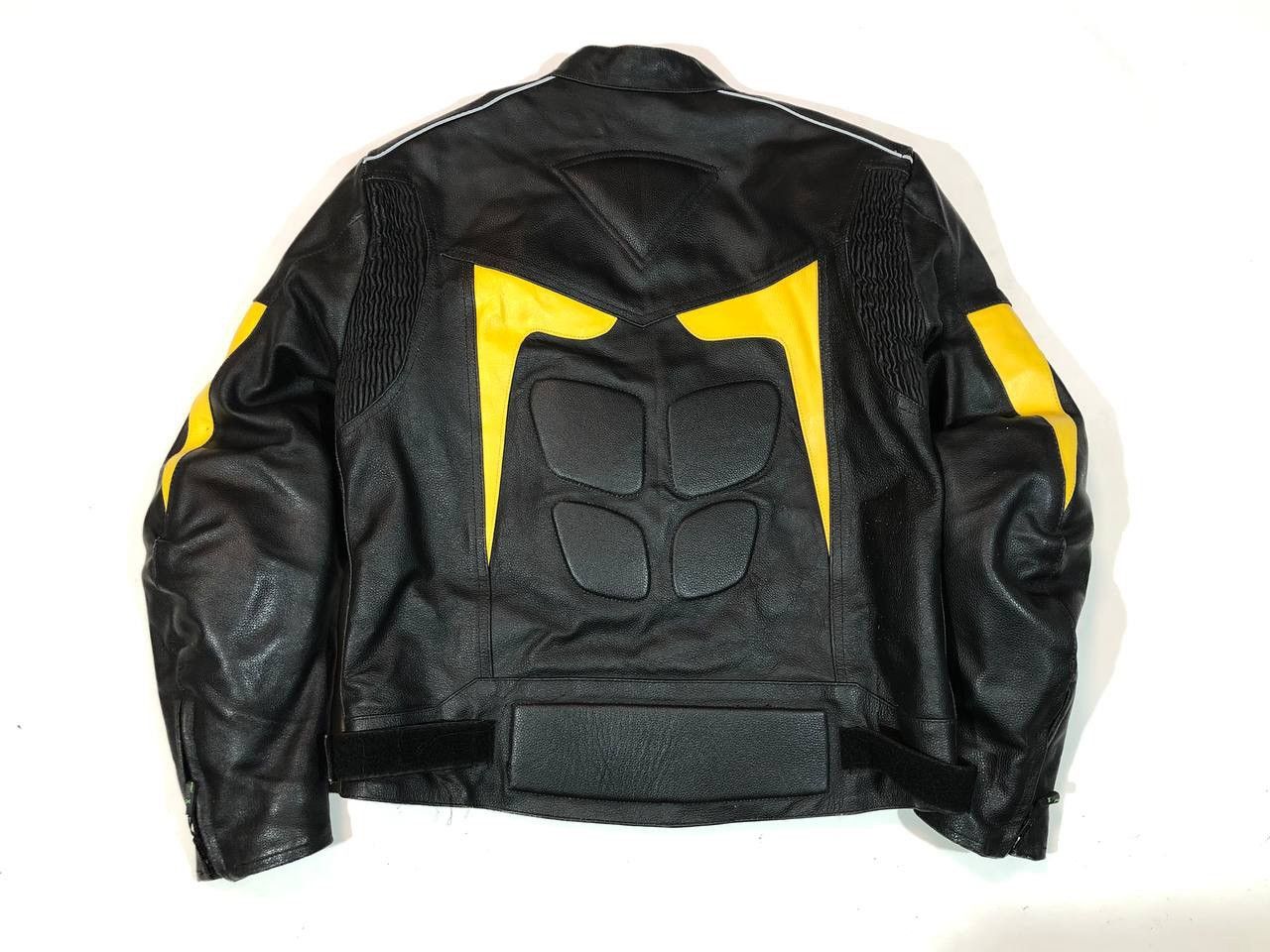 Genuine Leather × Japanese Brand Ridex Leather Moto Racing Jacket Black Yellow Ninja Size US L / EU 52-54 / 3 - 5 Thumbnail