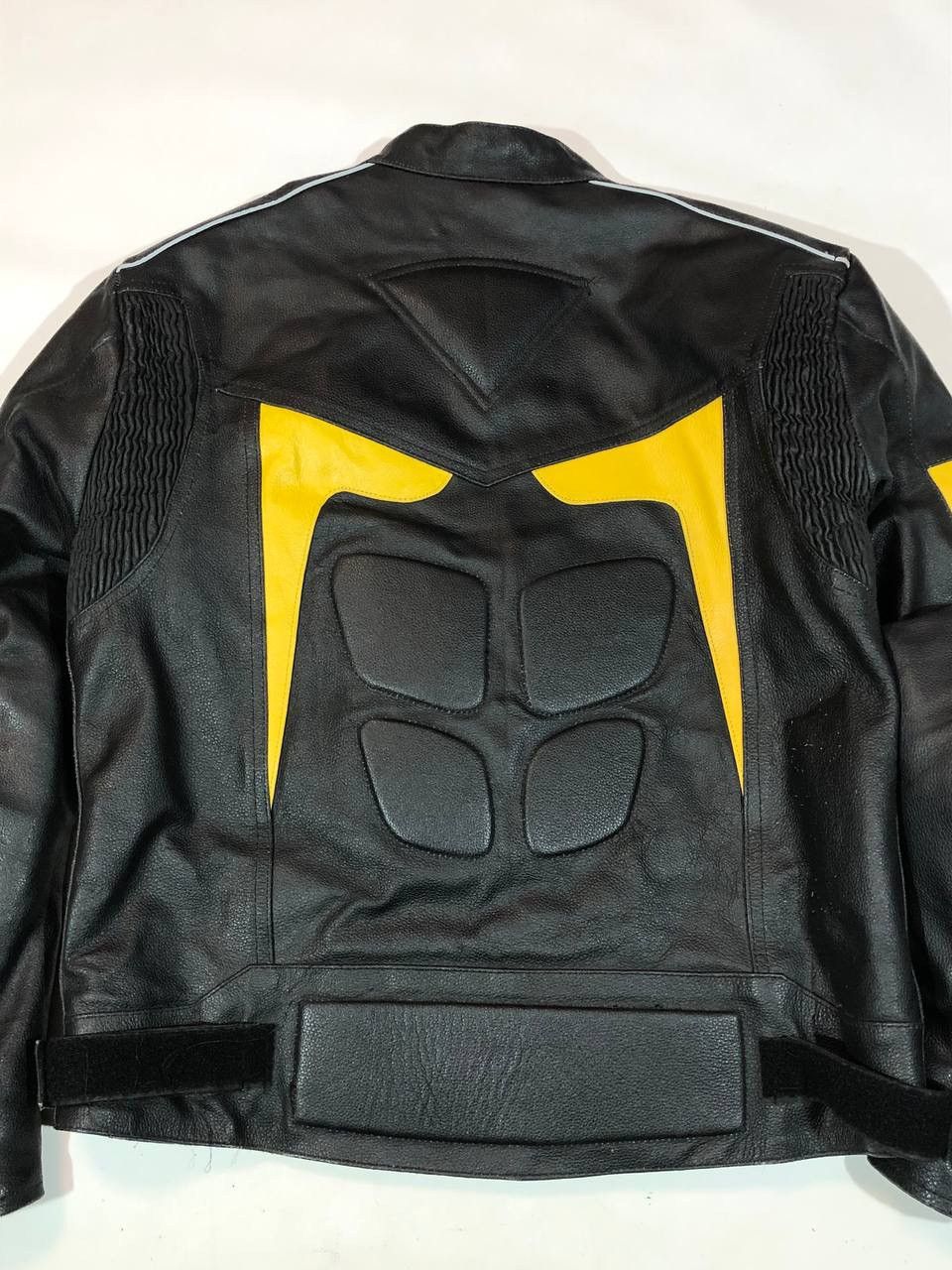 Genuine Leather × Japanese Brand Ridex Leather Moto Racing Jacket Black Yellow Ninja Size US L / EU 52-54 / 3 - 8 Thumbnail